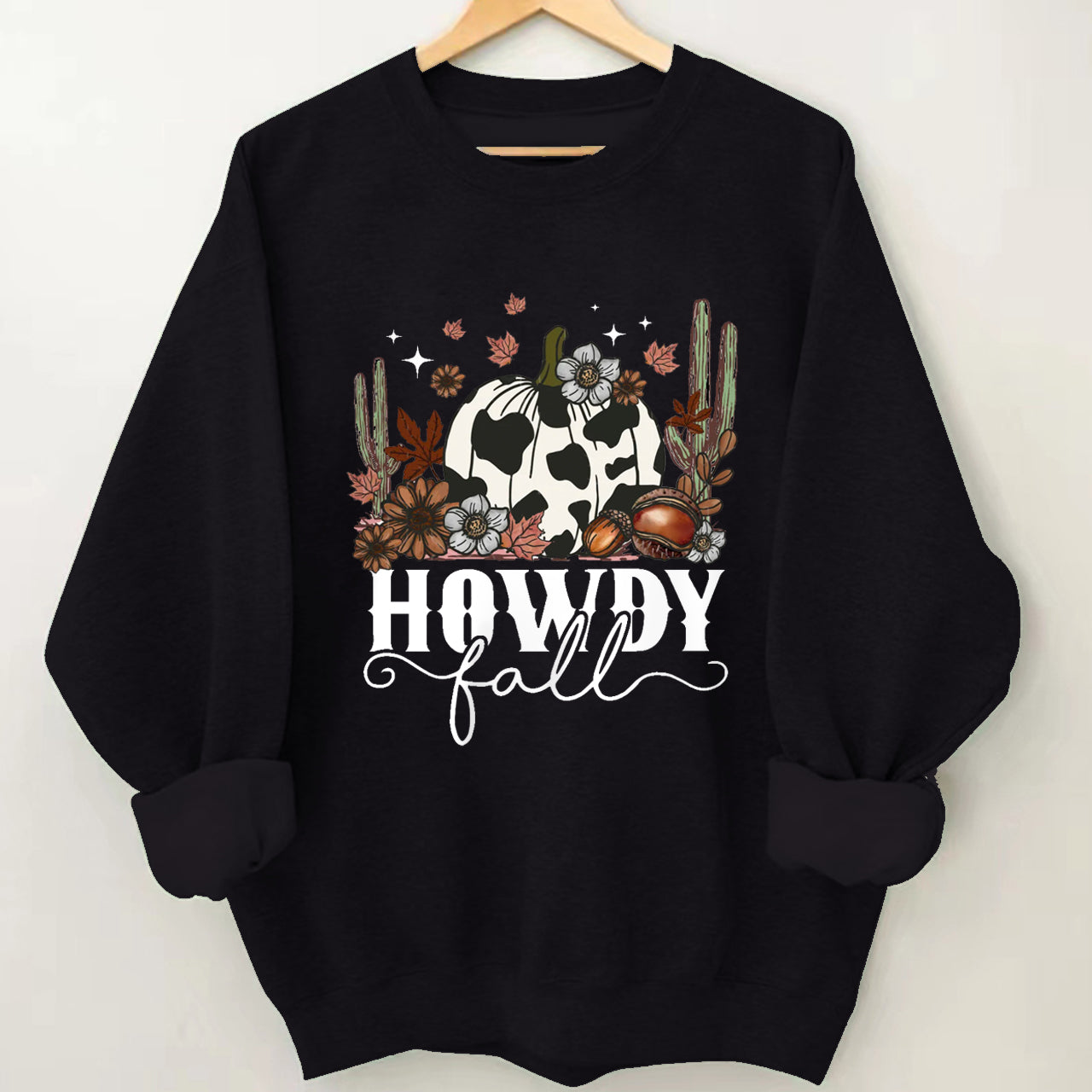 Halloween howdy cow pumpkin Sweatshirt