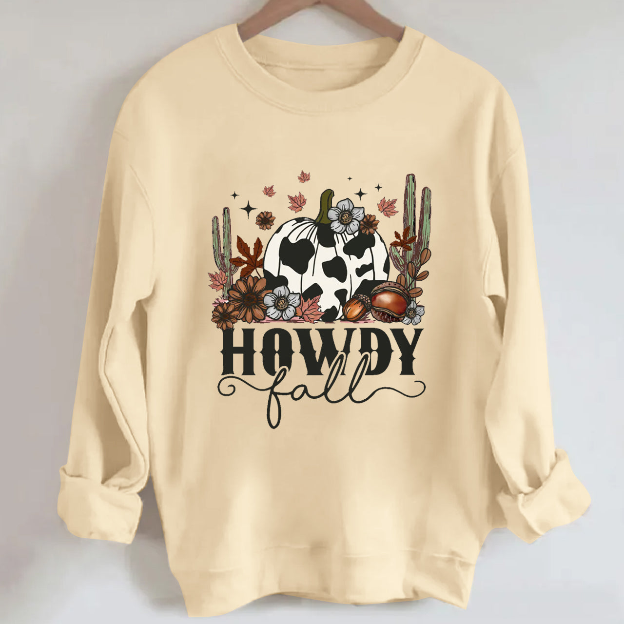 Halloween howdy cow pumpkin Sweatshirt