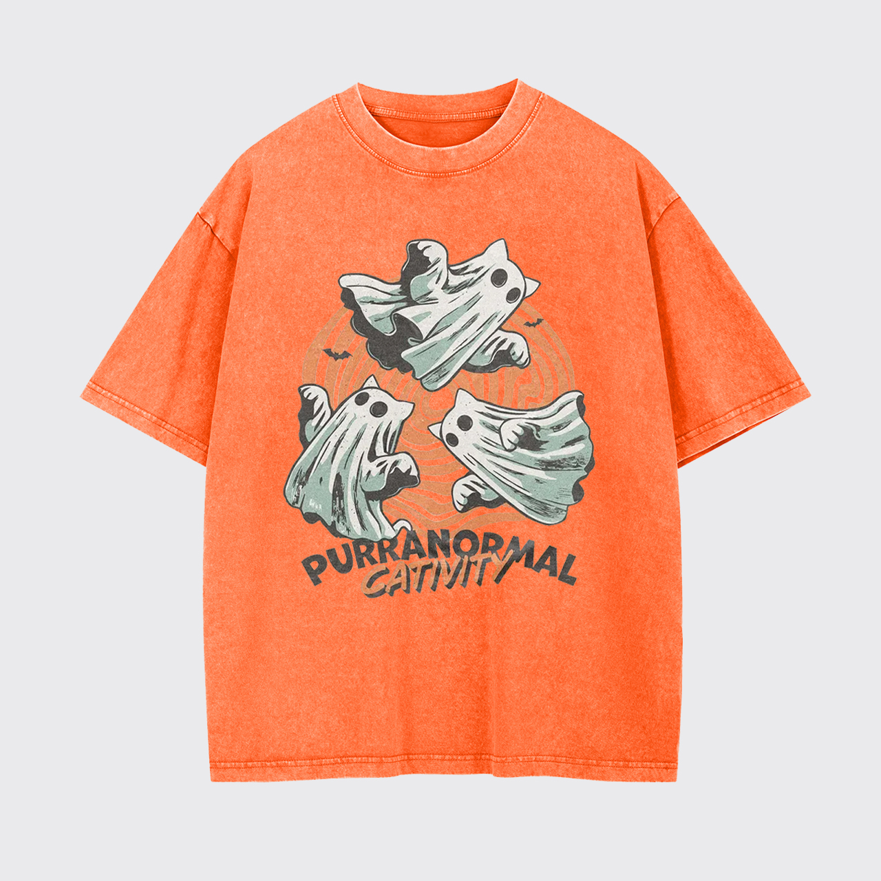 Halloween Ghost Cat Garment-dye Tees