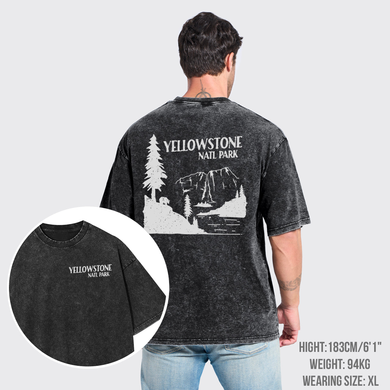 Yellowstone National Park Art Print Garment-dye Tees