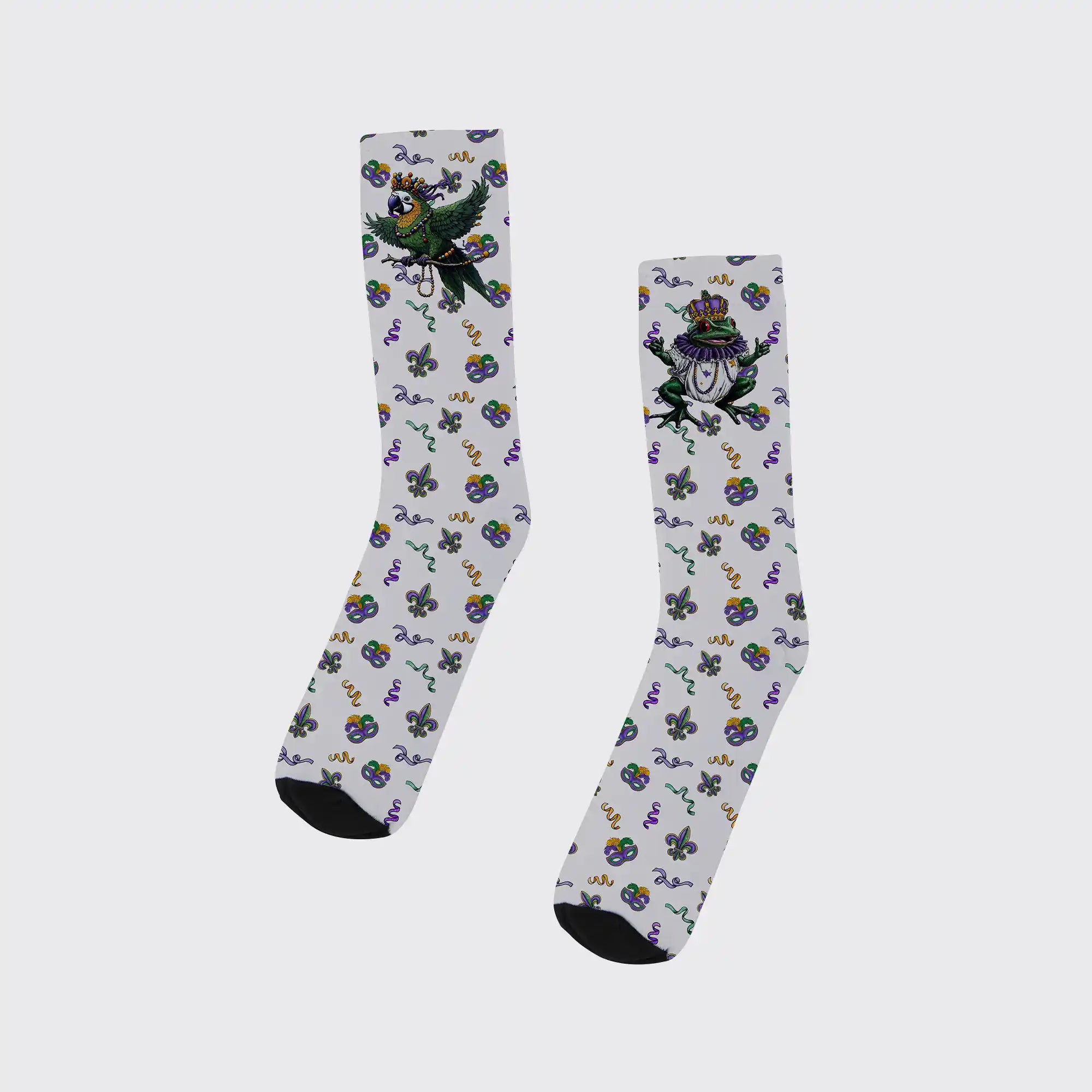 Mardi Gras Parrot Pattern Printed Cotton Socks