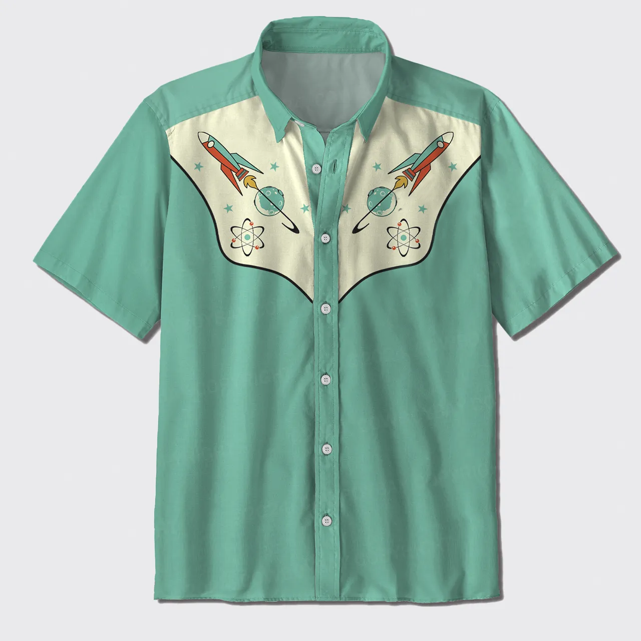 Cowboy Spaceship Button Up Shirts