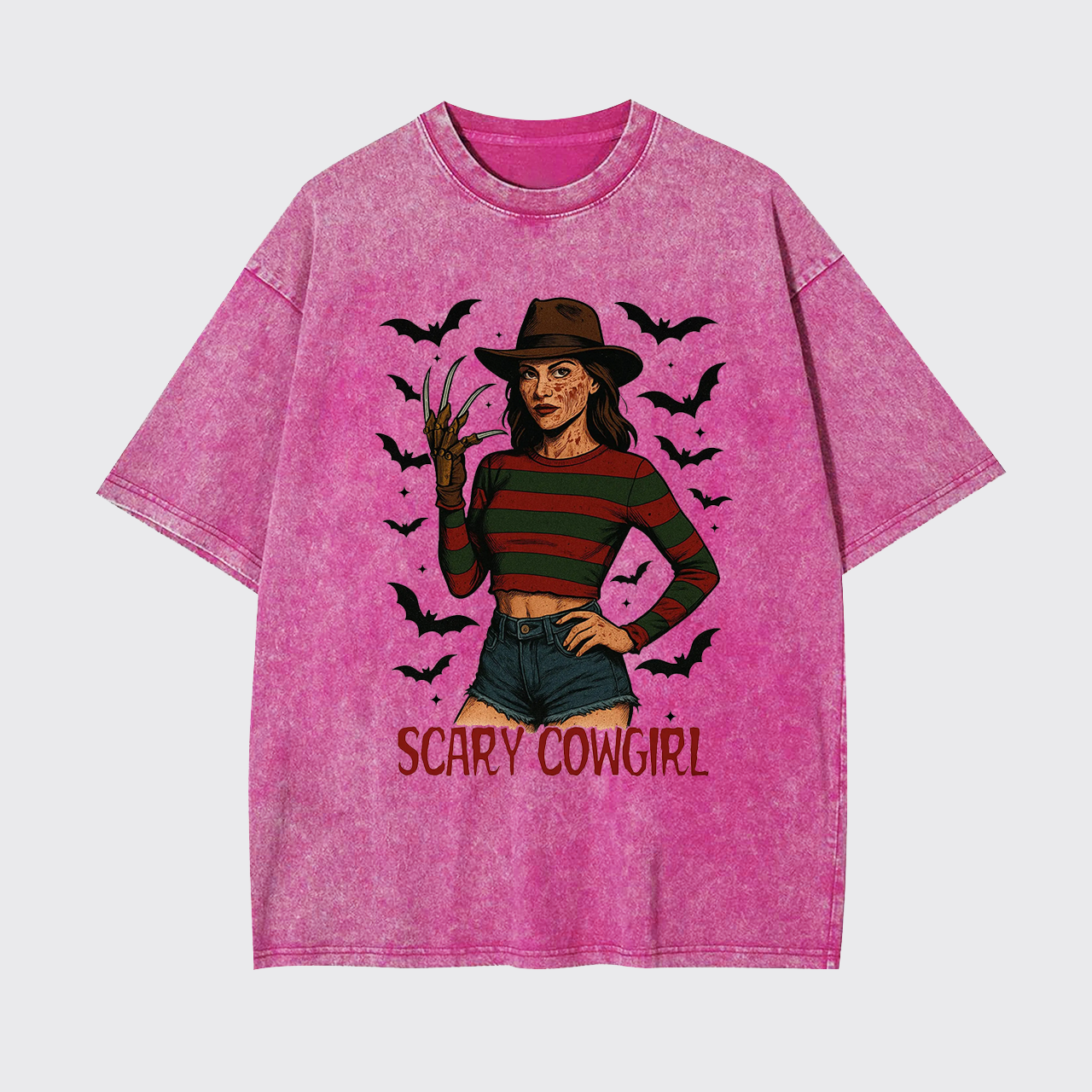 Scary Cowgirl Halloween Horror Garment-dye Tees