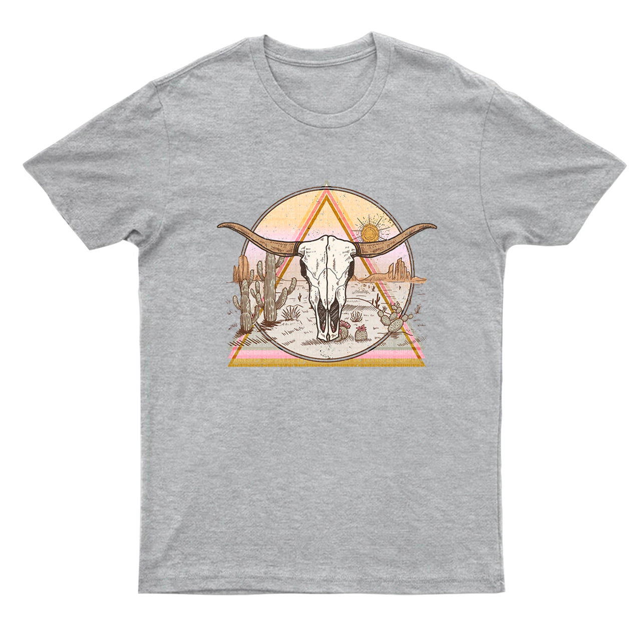 Mysterious Triangular Cow Skull Desert T-Shirts