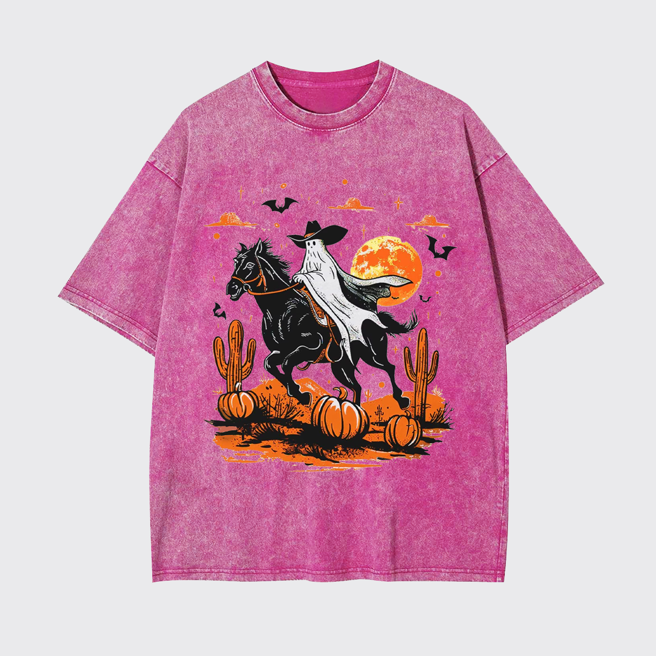 Retro Halloween Ghost Rider Garment-dye Tees