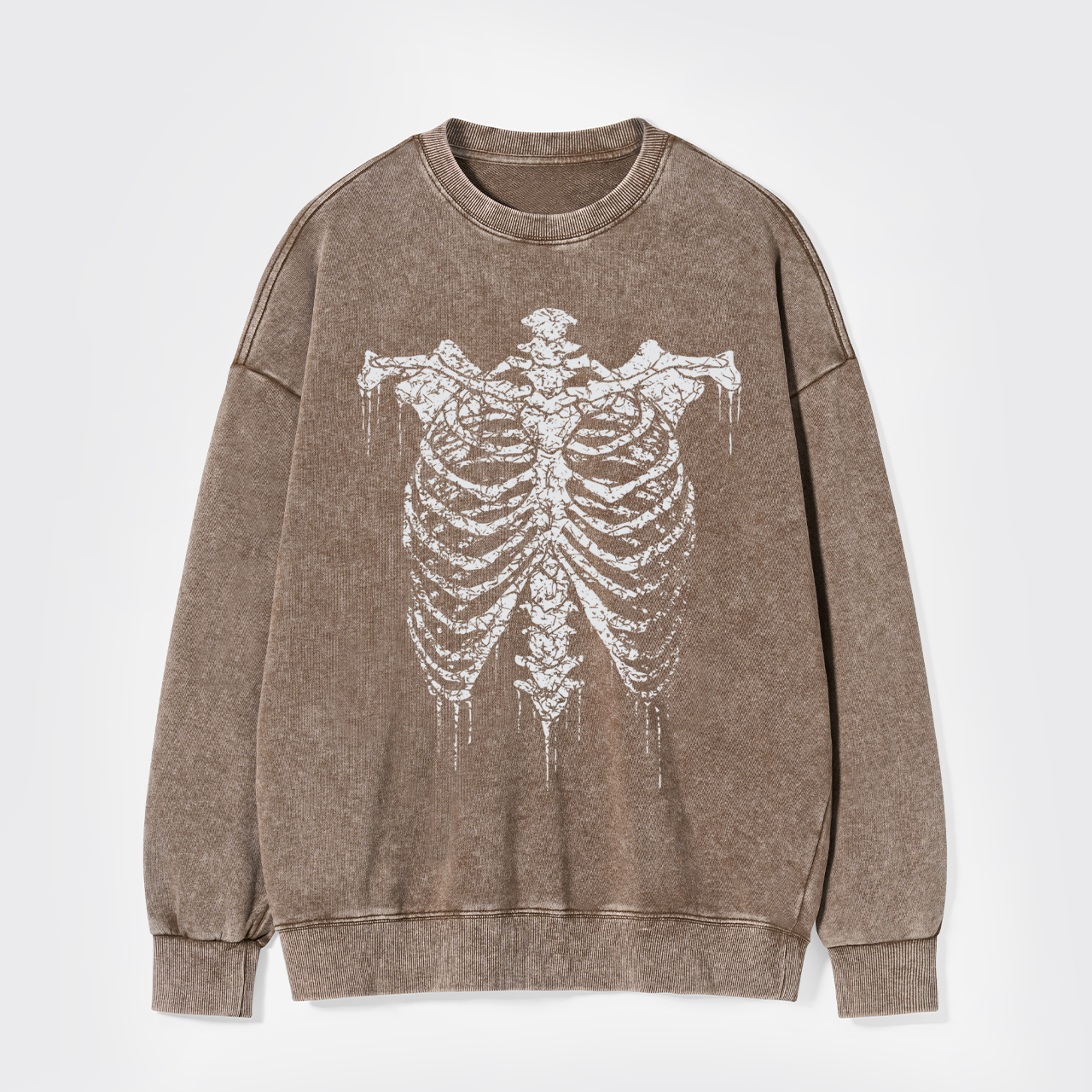 Halloween Retro Horror Skeleton Washed Sweatshirts