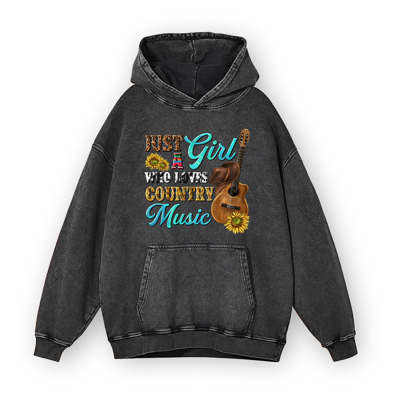 Just a Girl who Loves Country Music Garment-Dye Hoodies