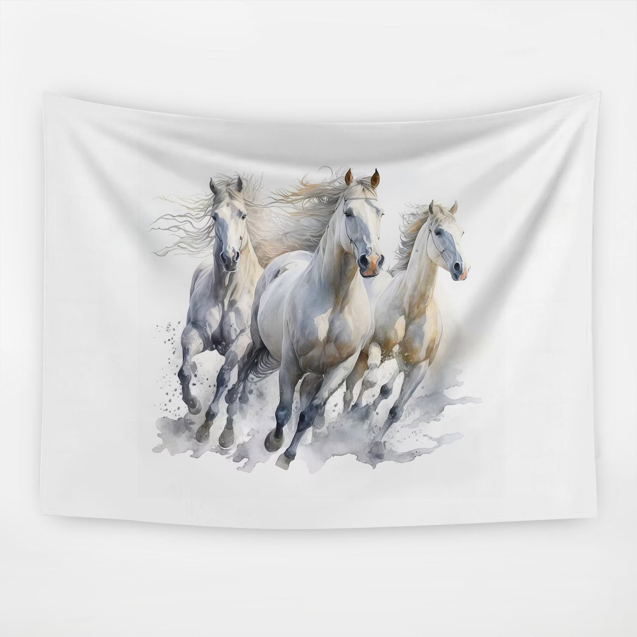 Western Brave Horse Galloping Cowboybay Tapestry