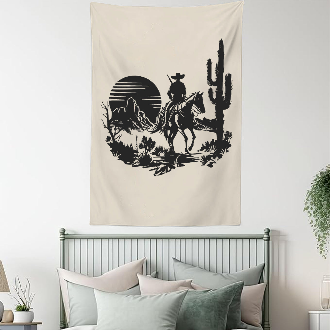 Desert Western Cowboy Wall Tapestry