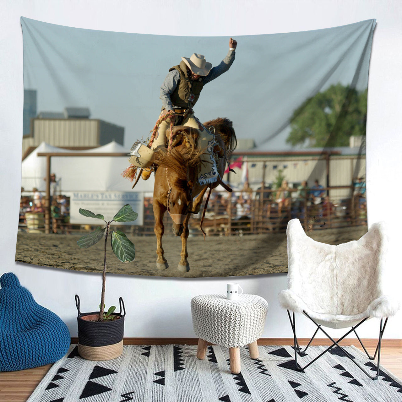 Horse Cowboy Rodeo Tapestry
