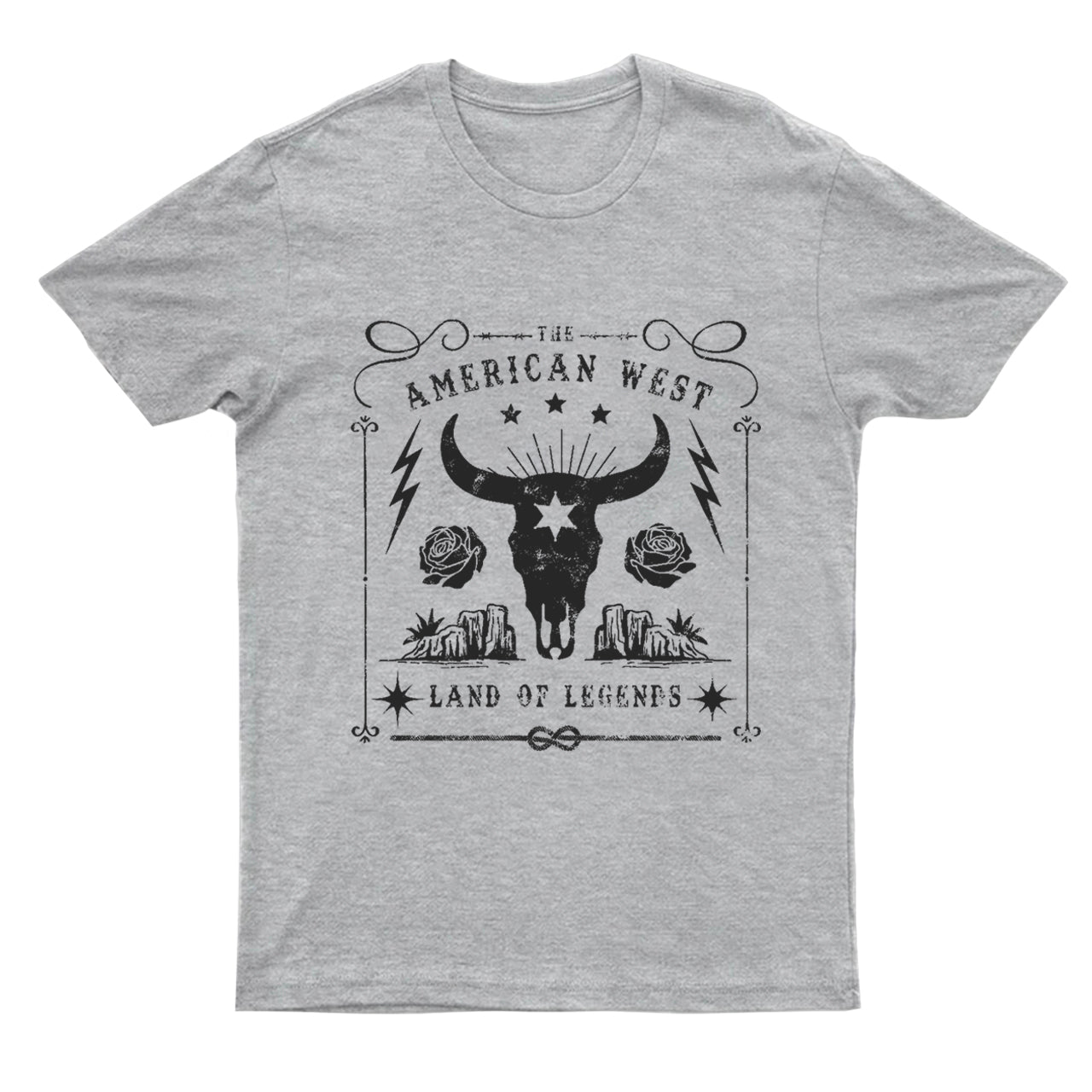 American West Vintage Aesthetic Bull Skull T-shirt