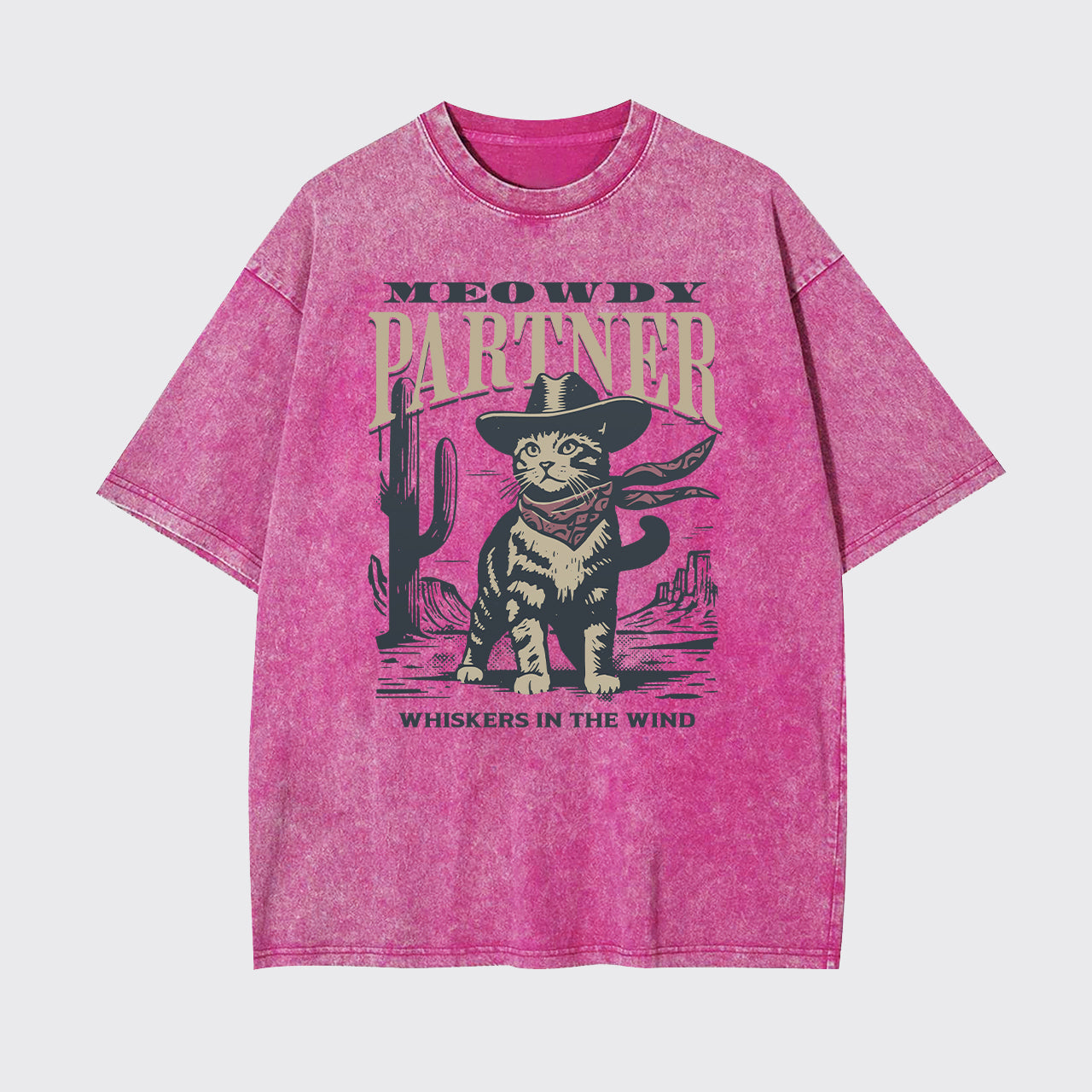 Meowdy Partner Cowboy Cat Garment-dye Tees