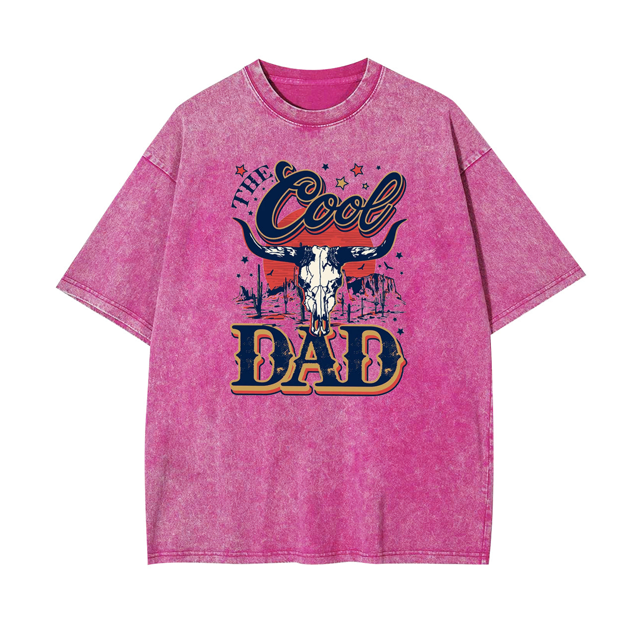 Wild West Dad Gifts, Longhorn Bull Garment-dye Tees