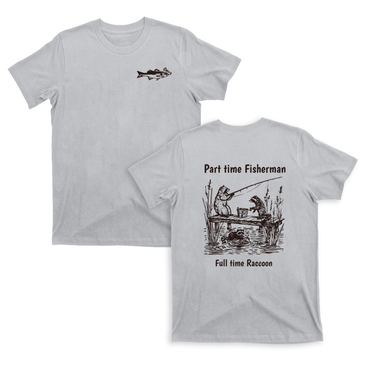Fisherman Raccoon T-Shirts