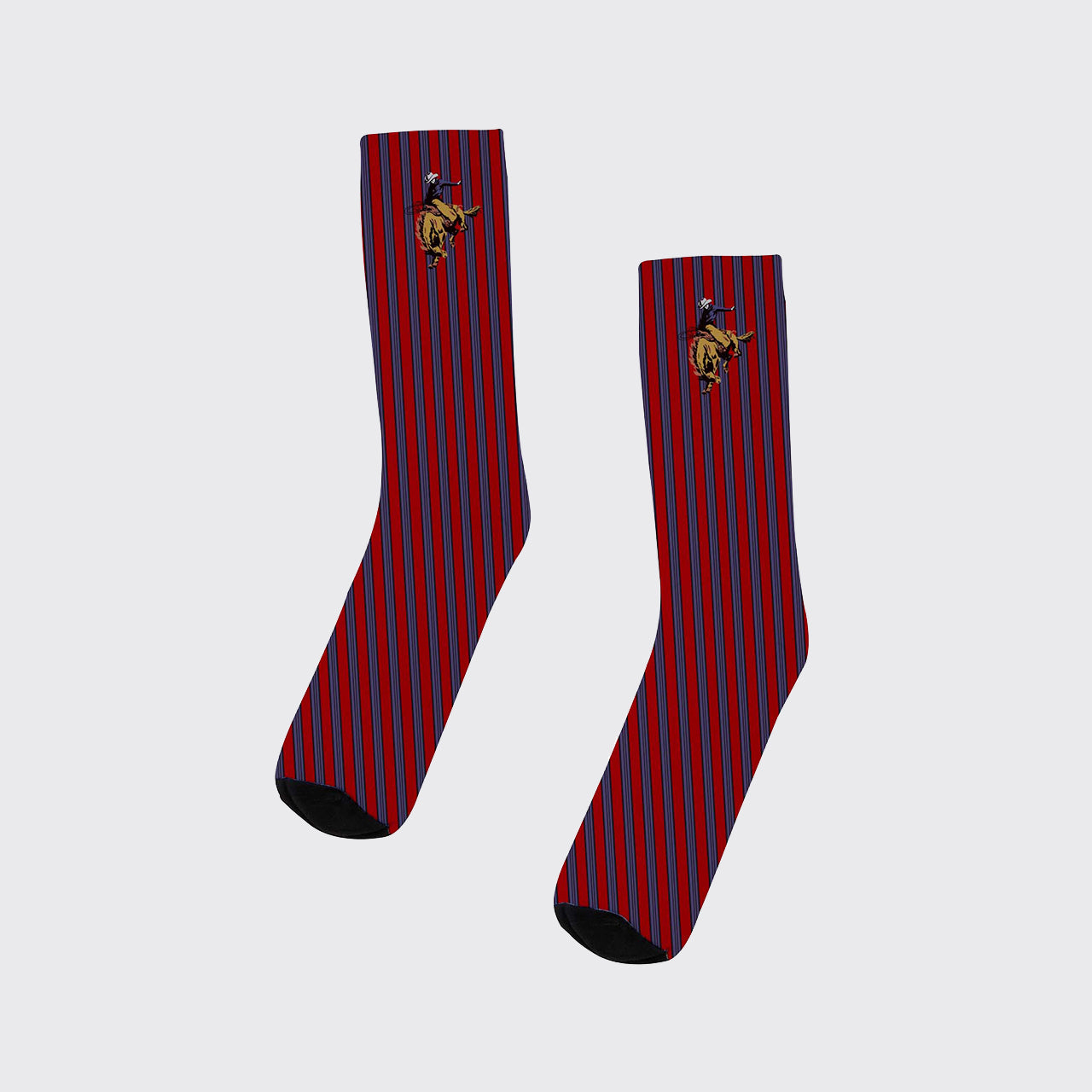 Red Riding Stripe Printed Cotton Socks