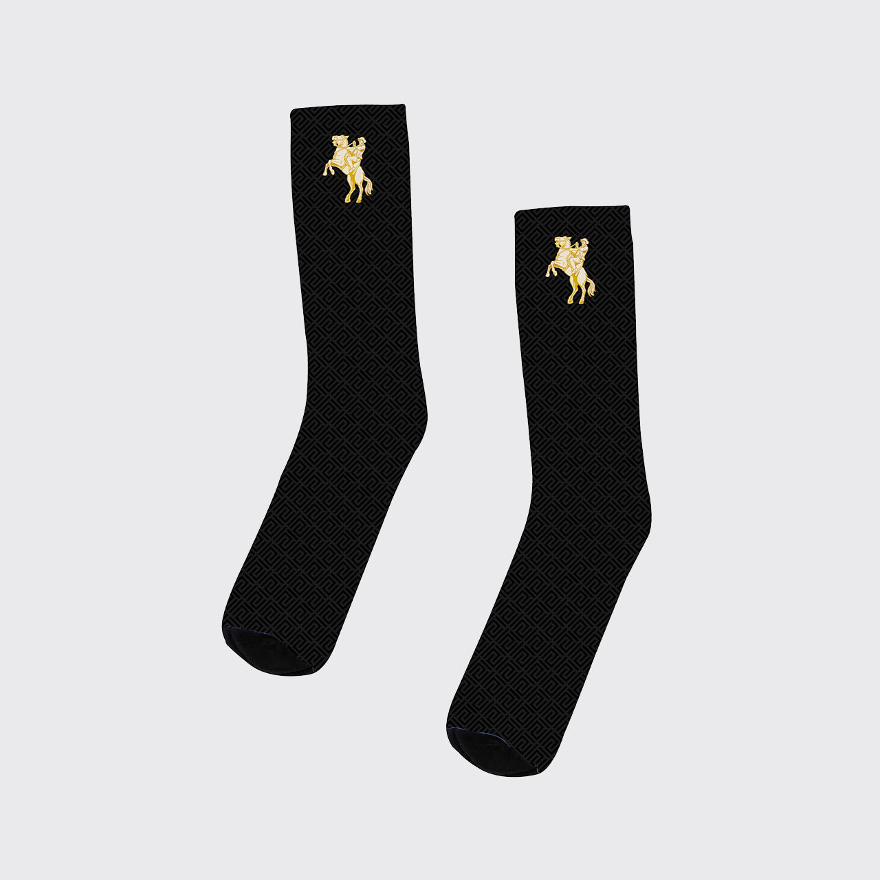 Black Cowboy Riding Printed Cotton Socks