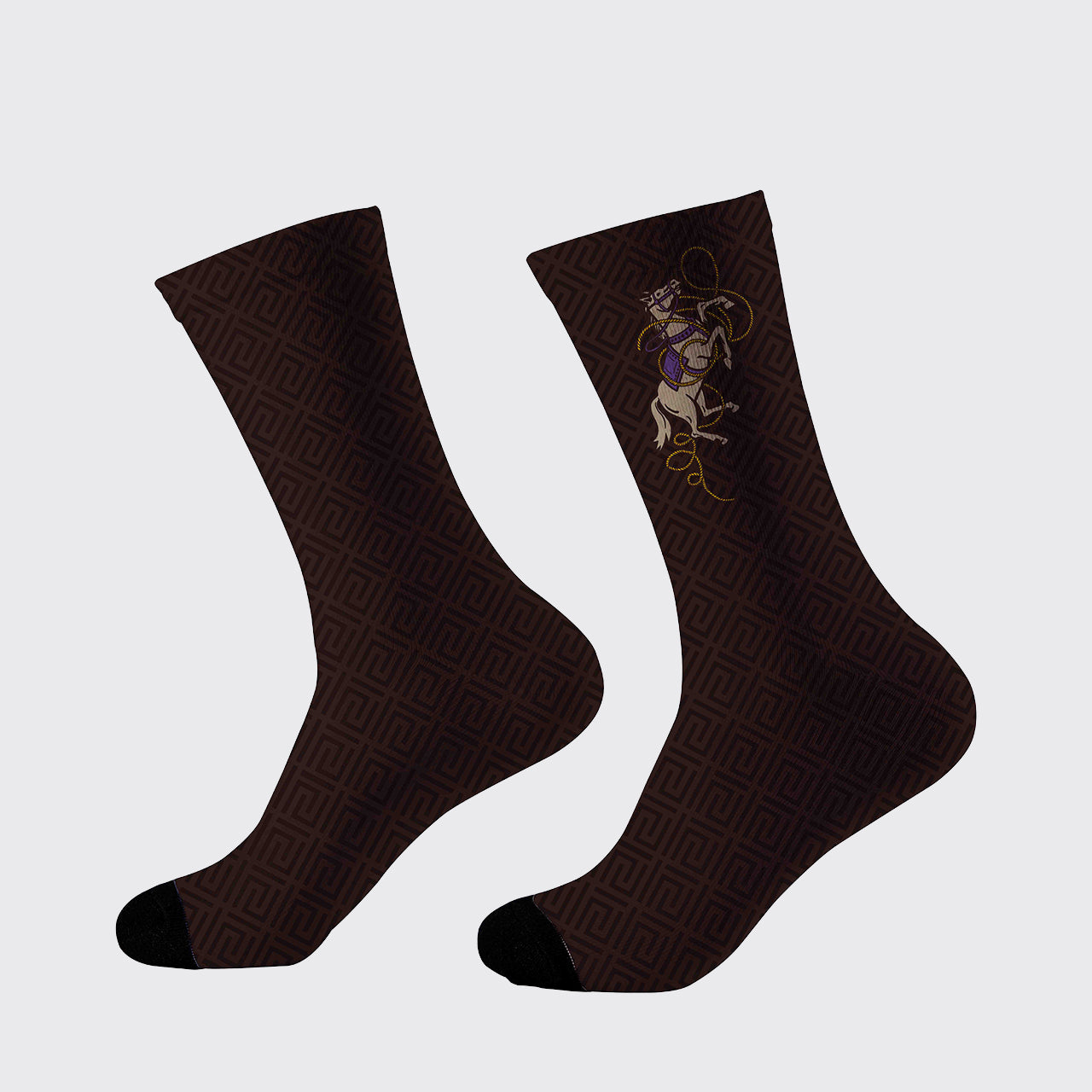 The Reins Circled The Horse Printed Cotton Socks
