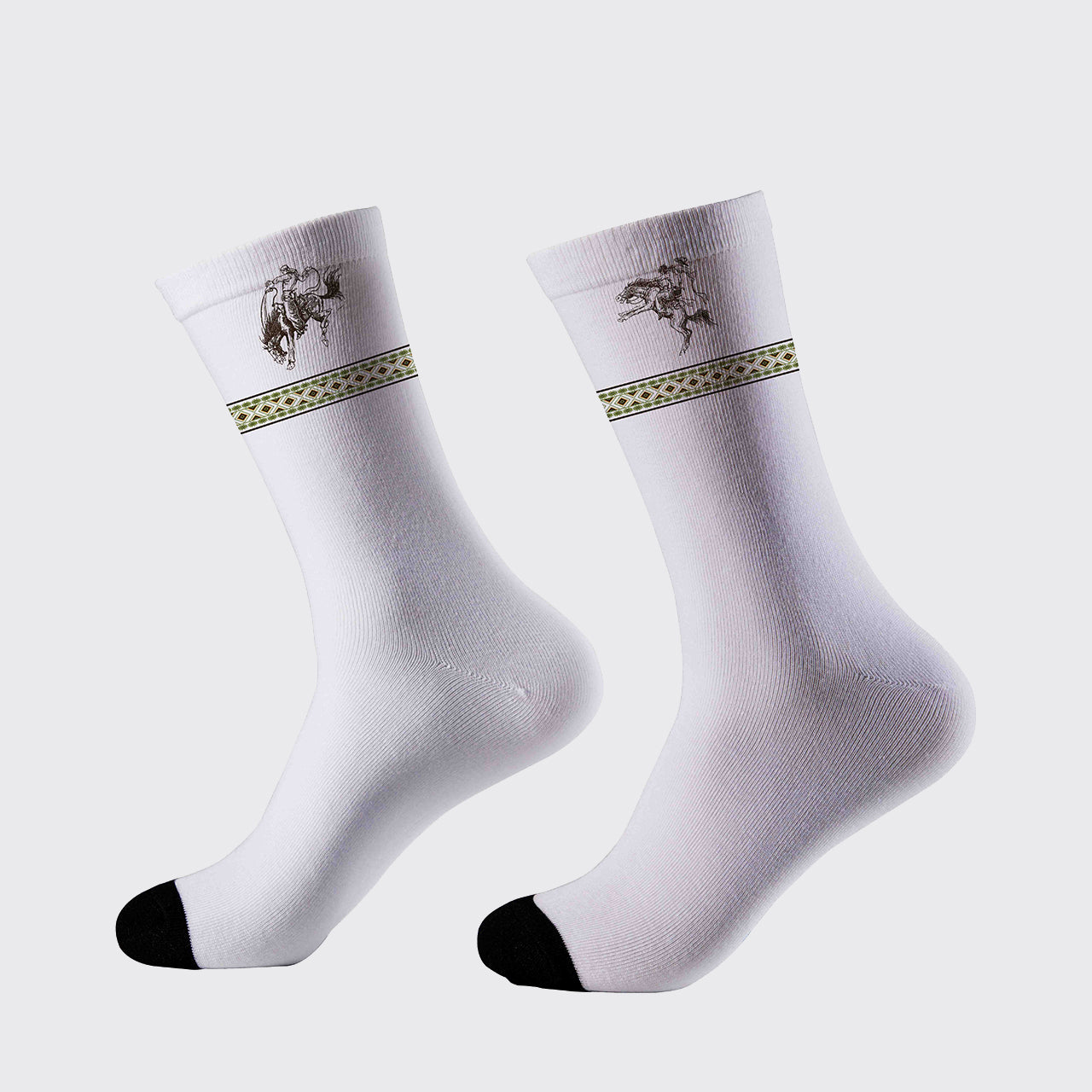 Cowboy Riding Pattern Printed Cotton Socks