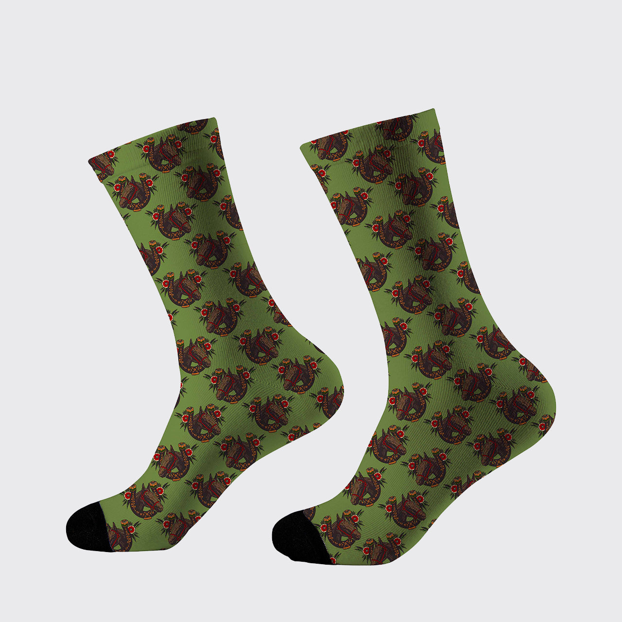Horseshoe Cover Printed Cotton Socks