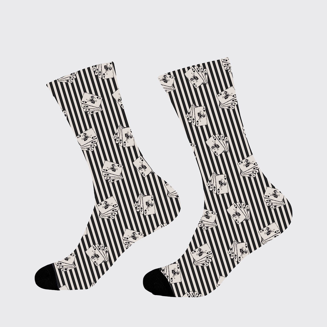 Playing Card Pattern Printed Cotton Socks