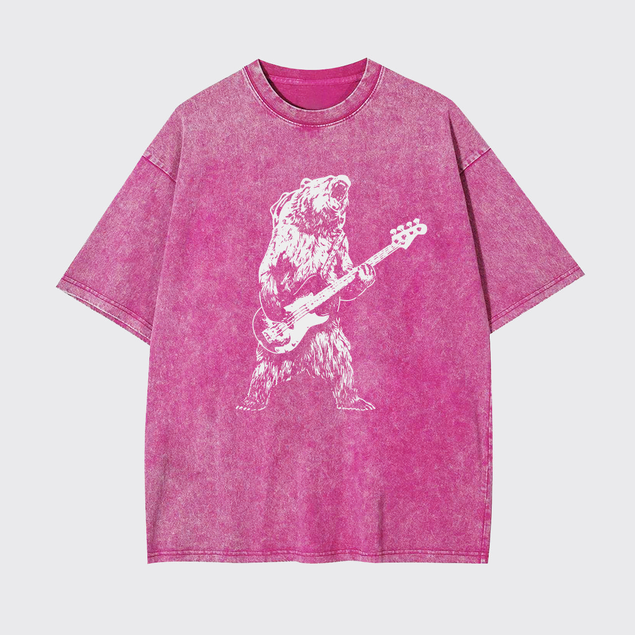 Bear Playing Bass Guitar Garment-dye Tees