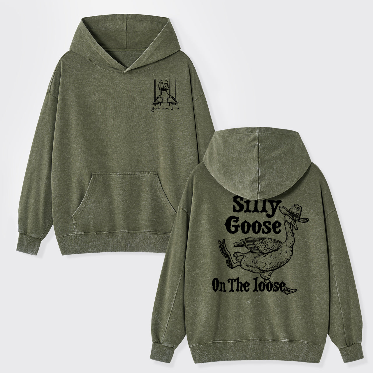 Silly Goose On The Lose Garment-Dye Hoodies