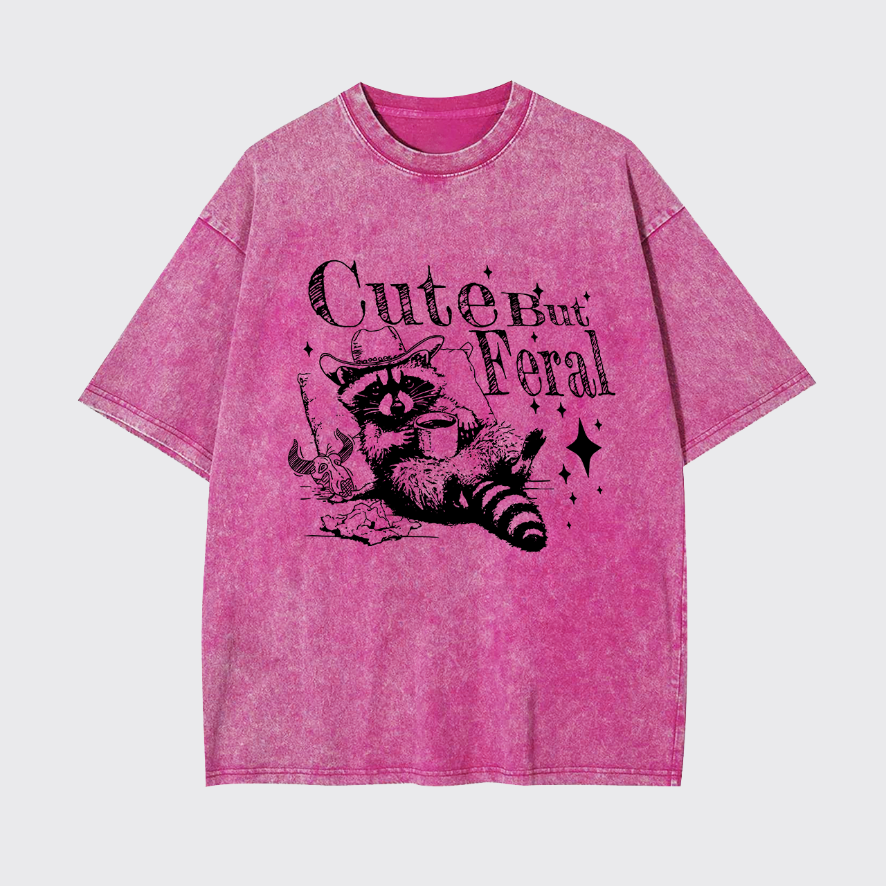 Cute But Feral Raccoon Garment-dye Tees