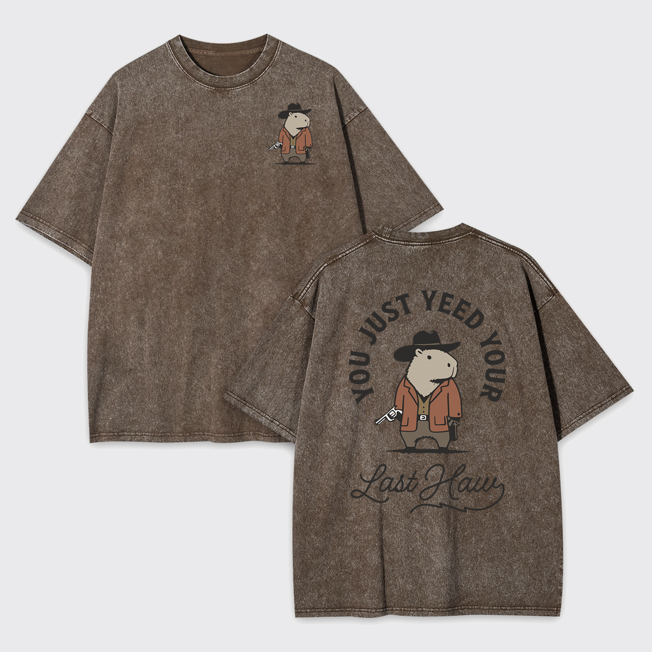 Funny Capybara Cowboy Garment-dye Tees