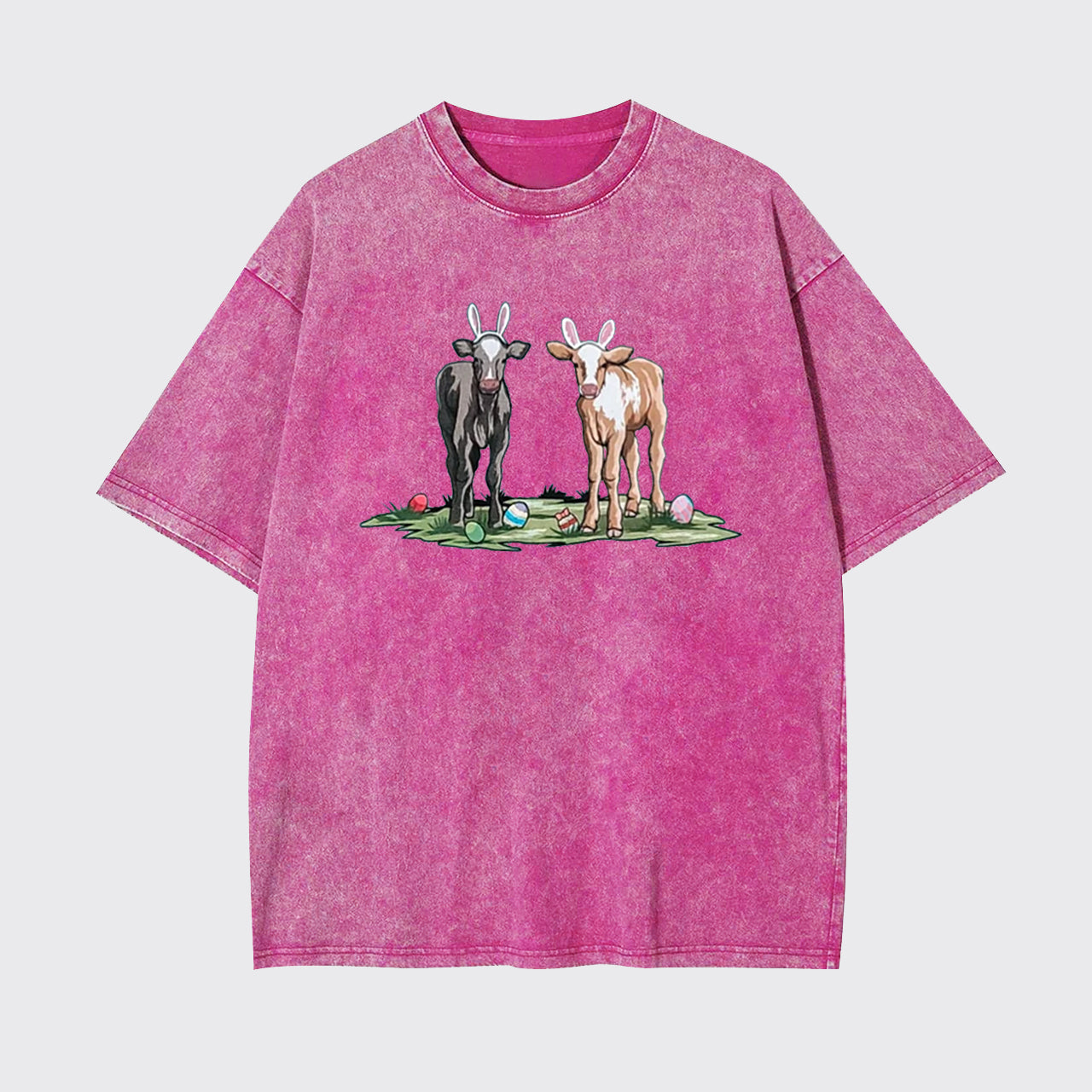 Easter Cute Cow Garment-dye Tees