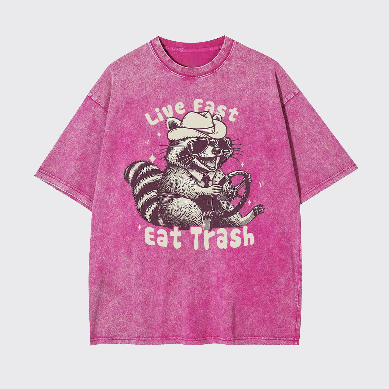 Live Fast Eat Trash Raccoon Garment-dye Tees