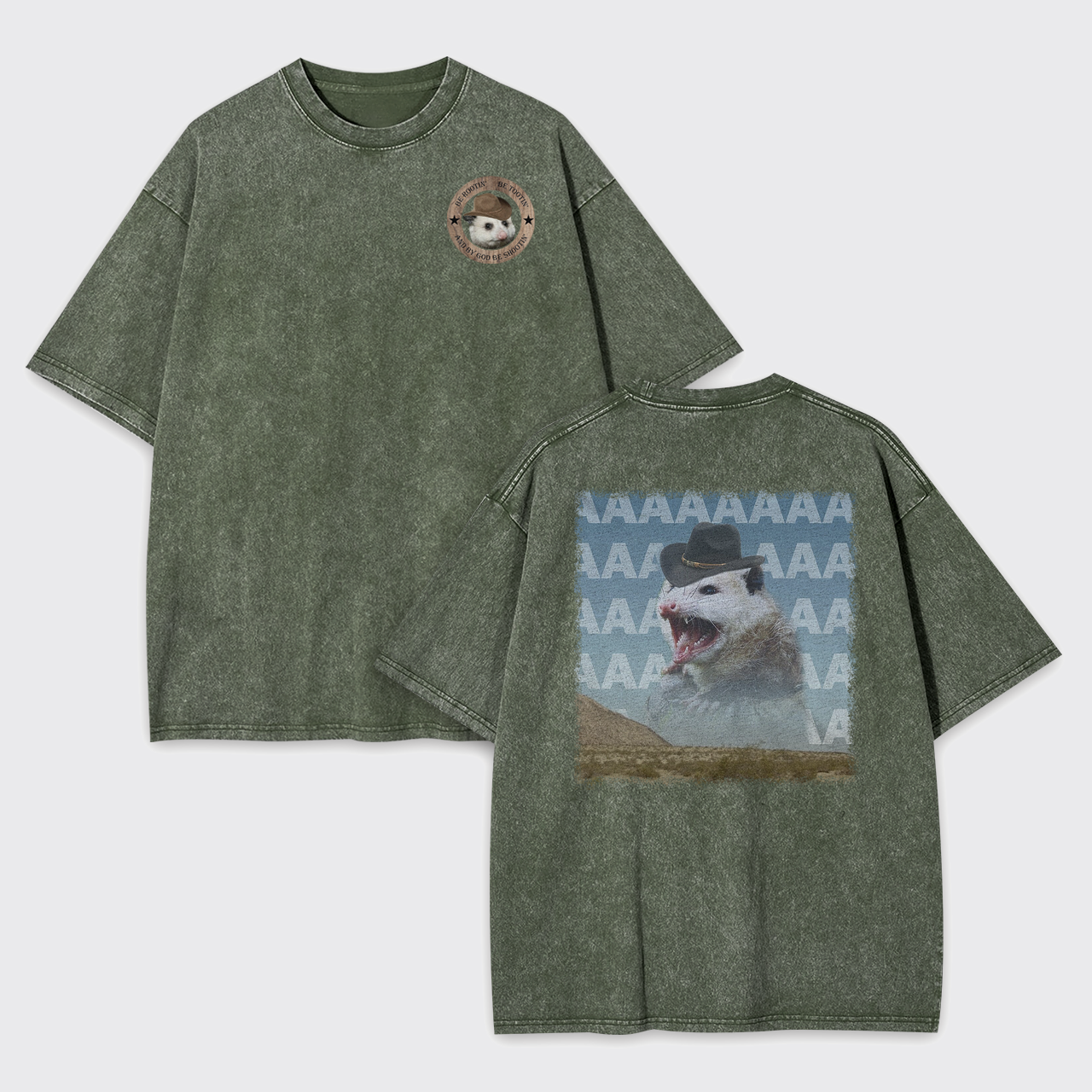 Be Rootin Be Tootin Be Shootin Possum Garment-dye Tees