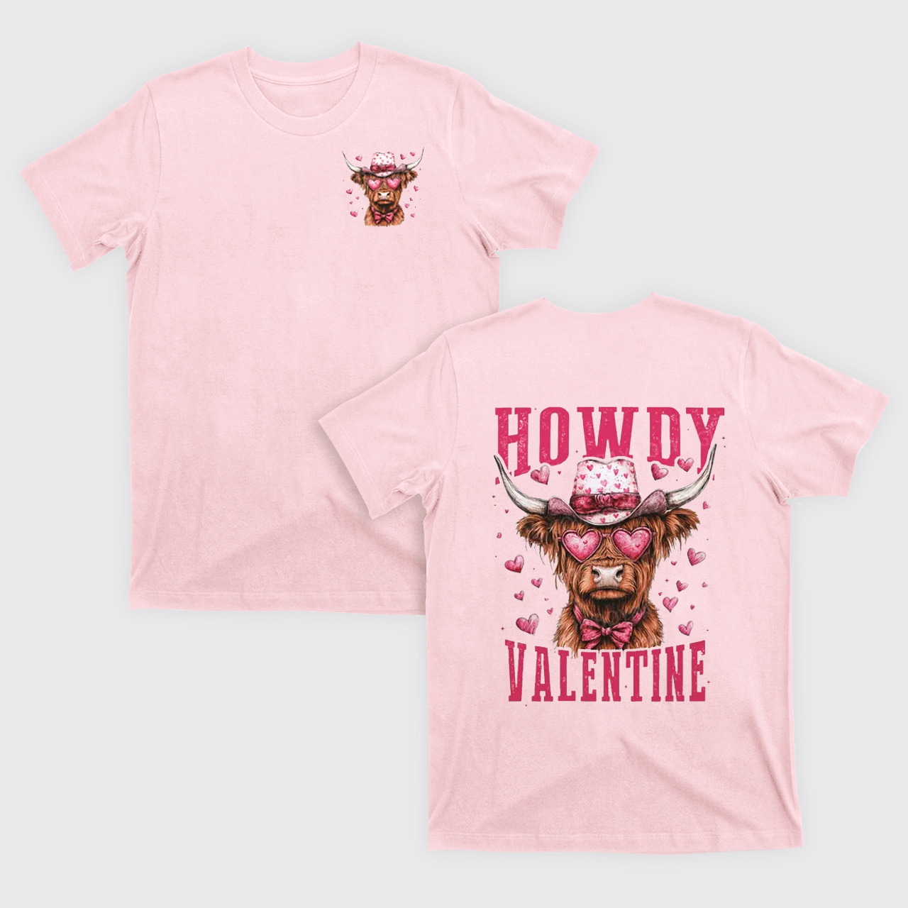 Valentine Highland Cow T-Shirts