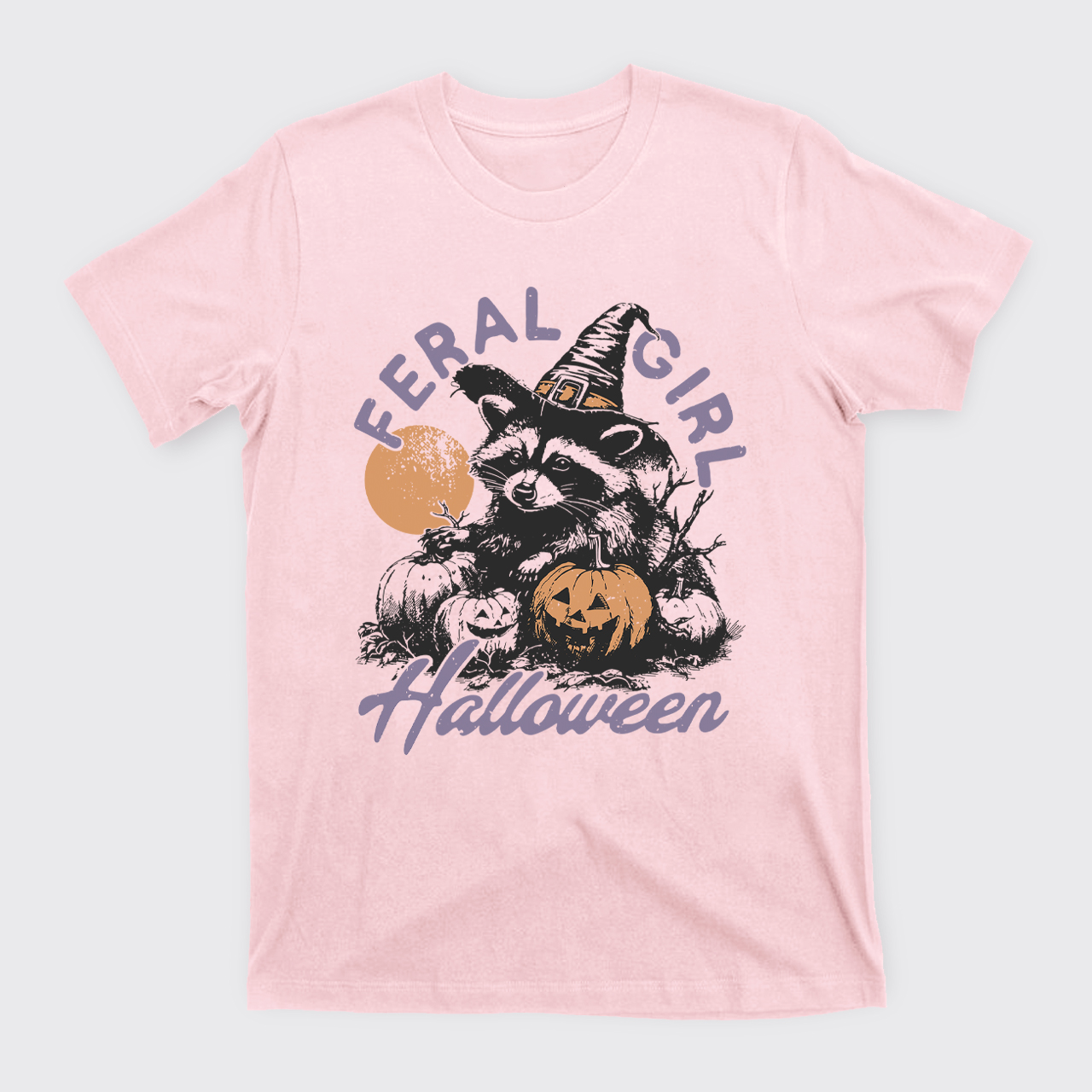 Halloween Feral Girl Raccoon T-Shirts