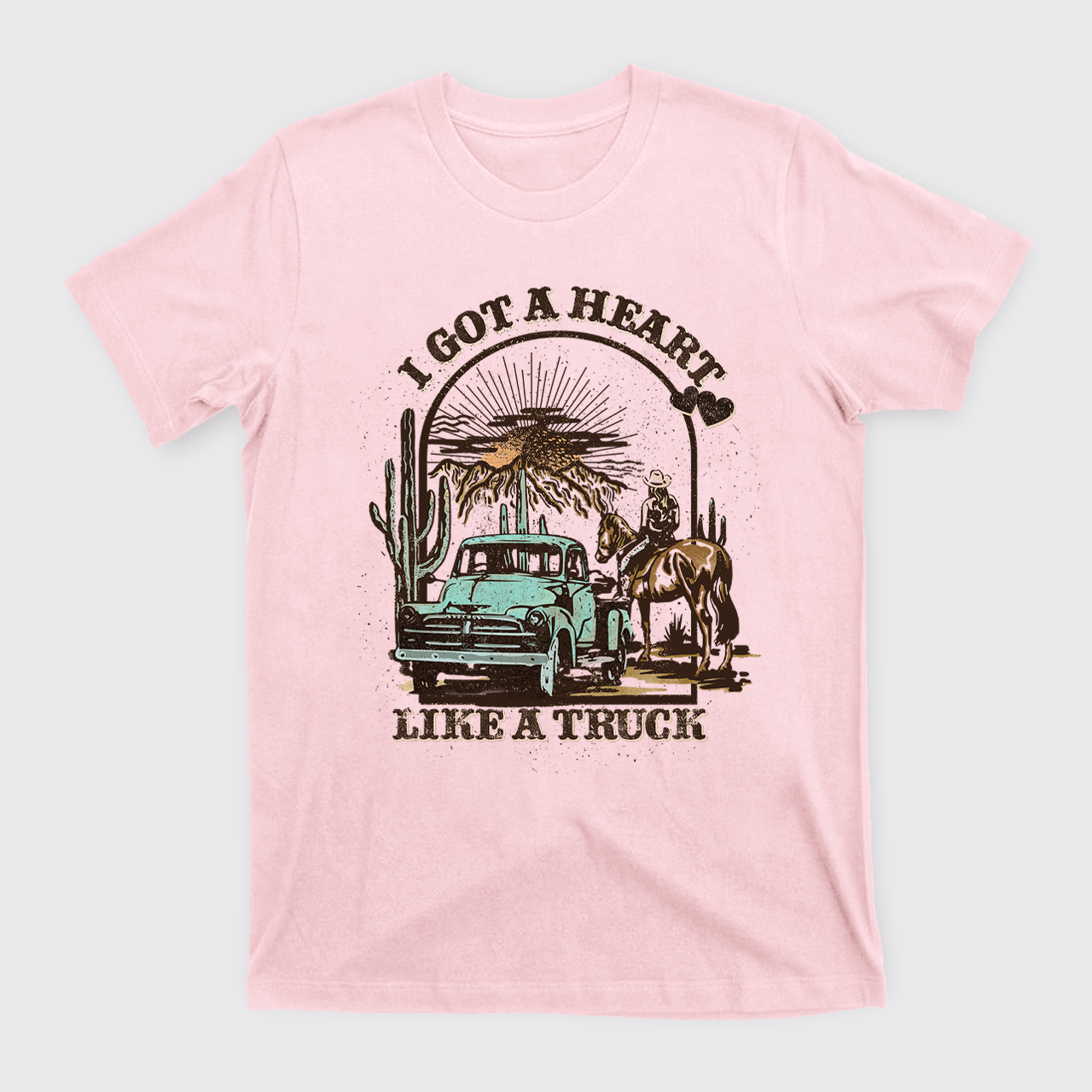 Heart Like A Truck Western Sunset T-Shirts