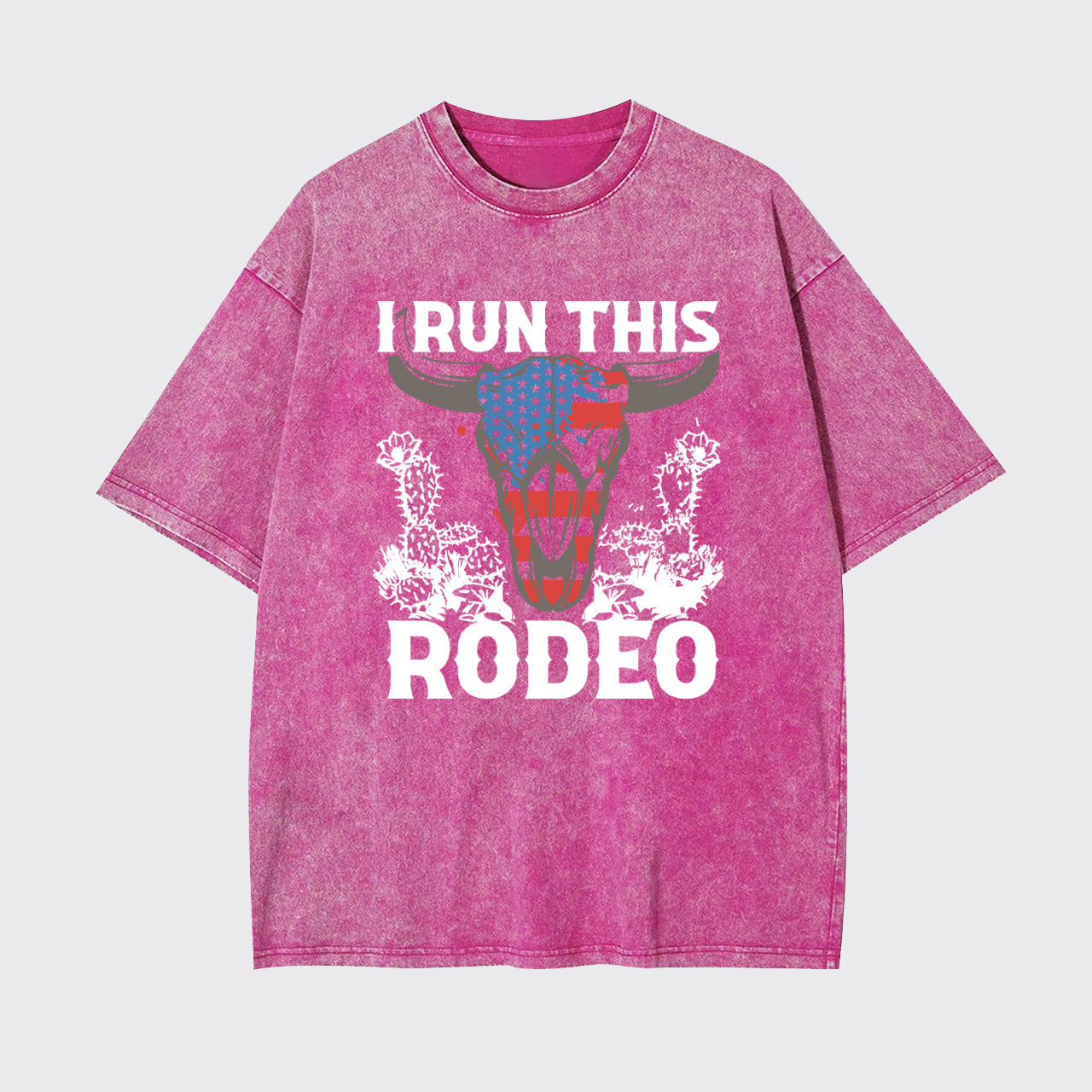 I Run This Rodeo America Cow Garment-dye Tees