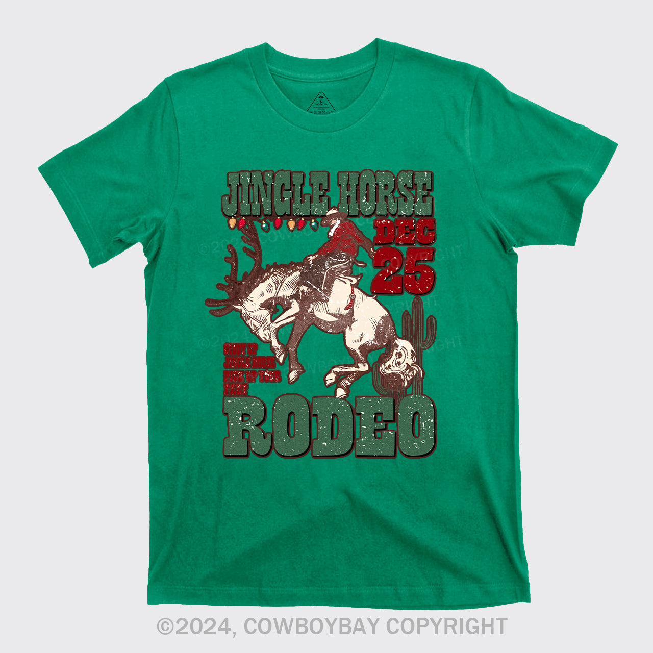 Jingle Horse Cowboy Santa Christmas Cotton T-Shirts