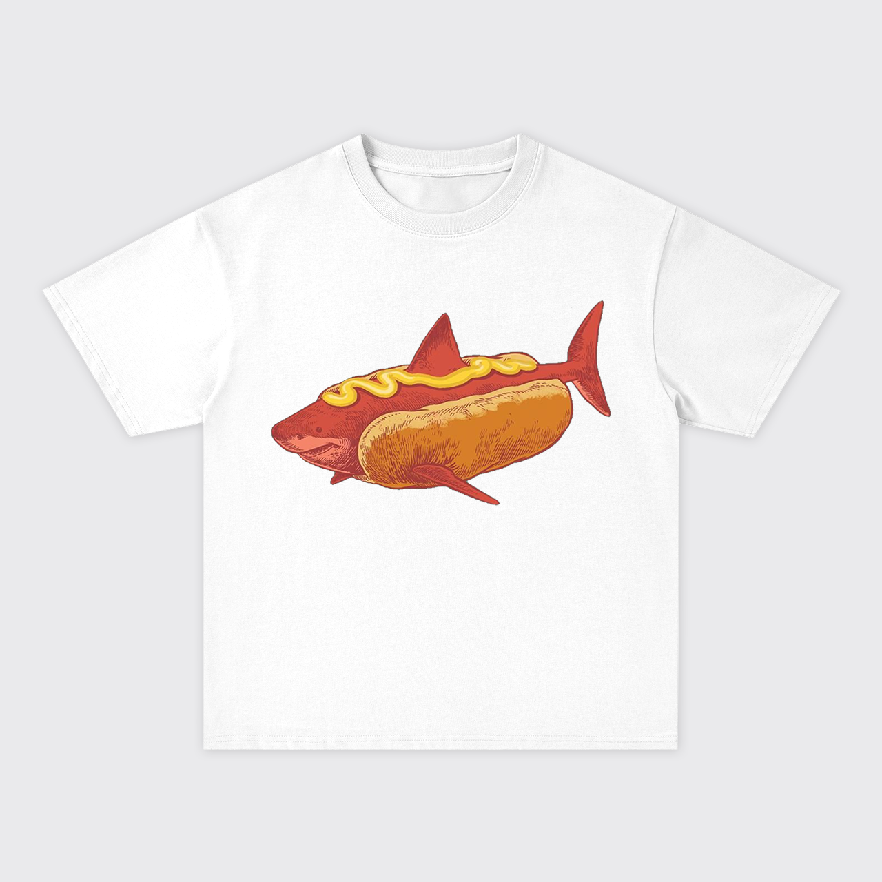 Hot Dog Shark Oversize T-Shirts