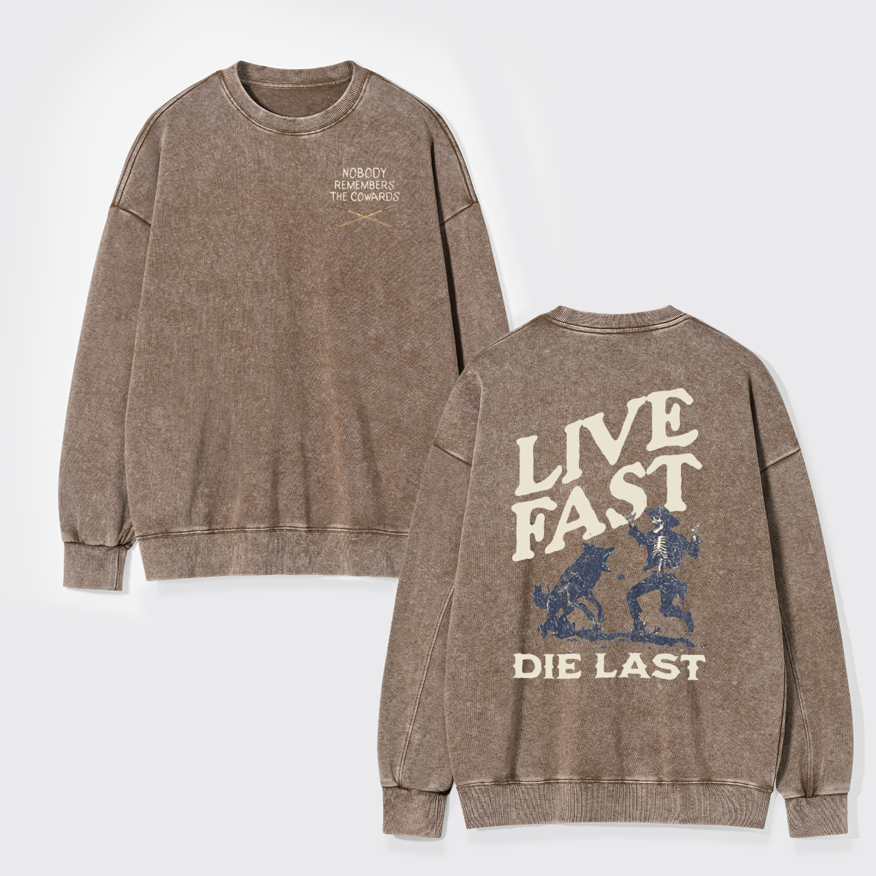 Live Fast Die Last Decoy Washed Sweatshirts