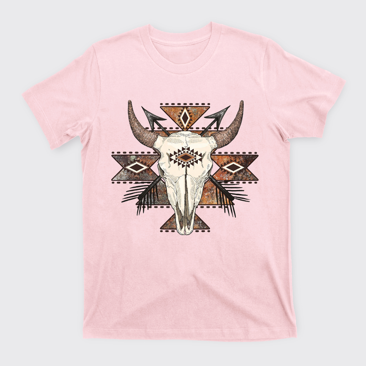 Rustic Aztec Cow Skull T-Shirts
