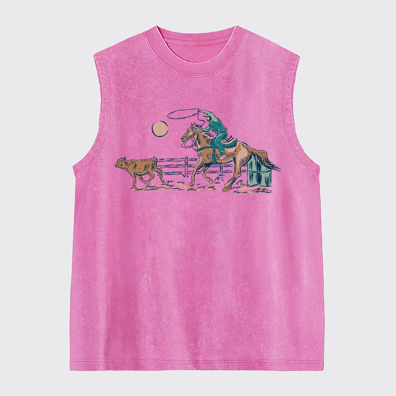 Western Cowboy Rodeo Washed Tanks
