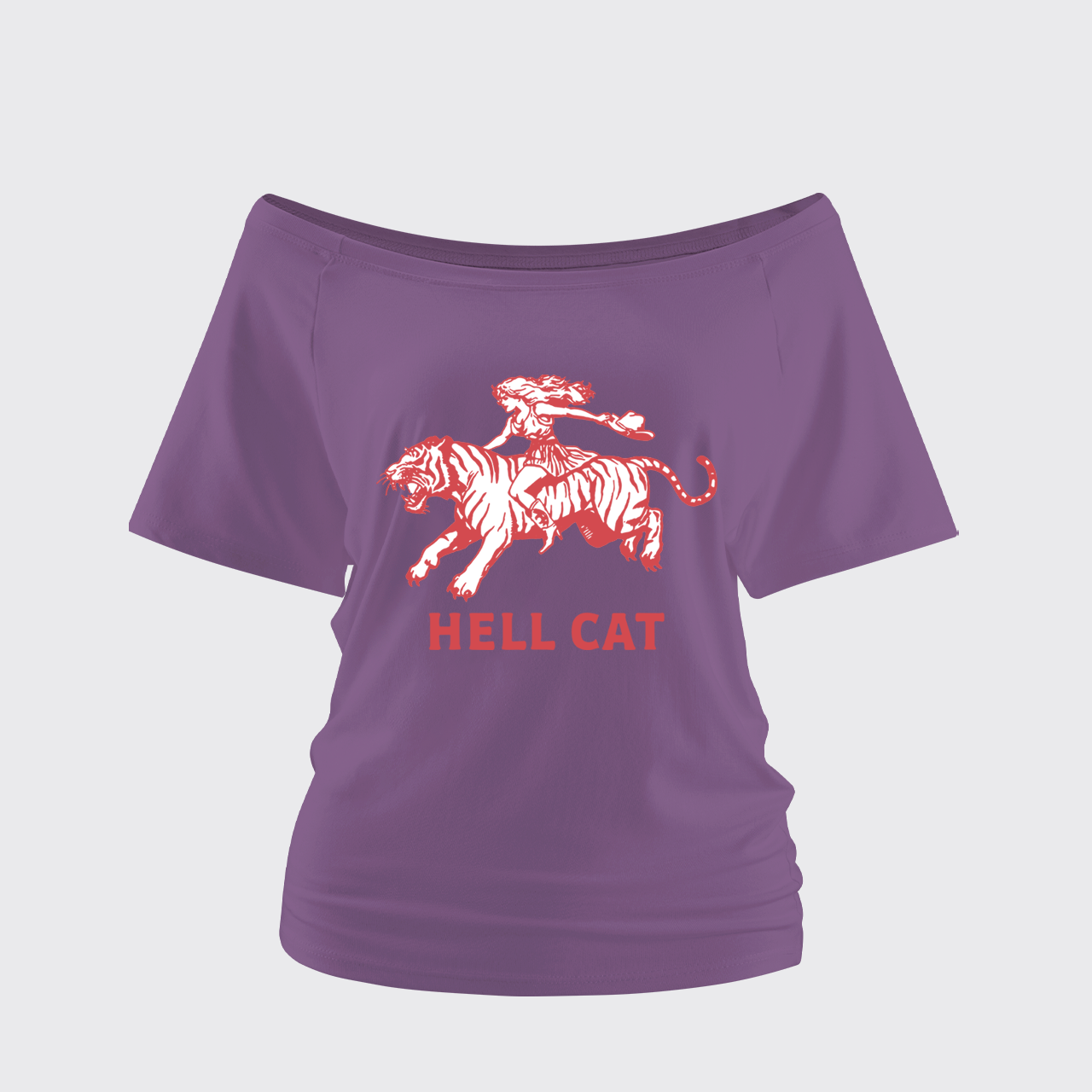 Retro Cowgirl Hell Cat Off Shoulder Top