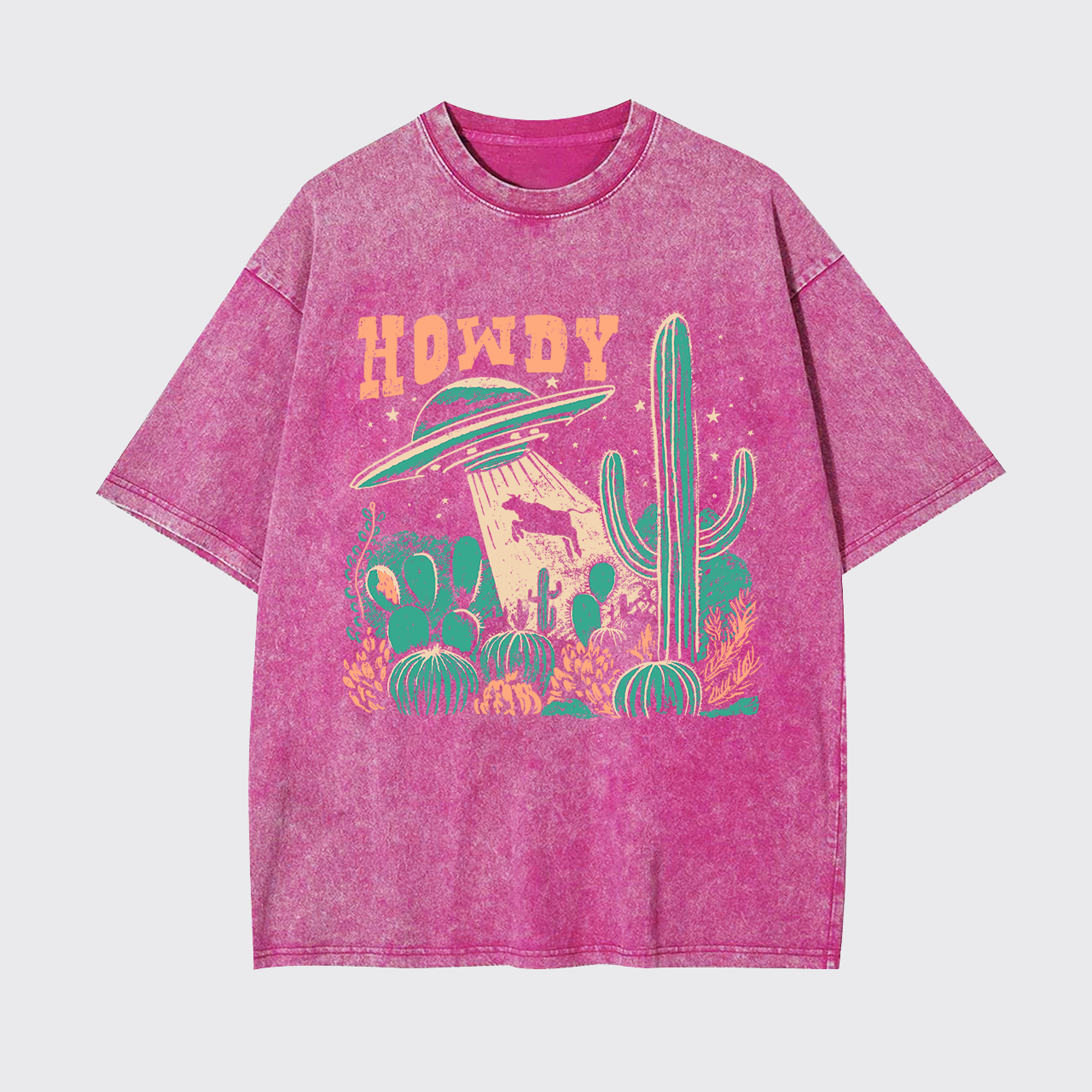 Howdy,Cow Abduction Garment-dye Tees