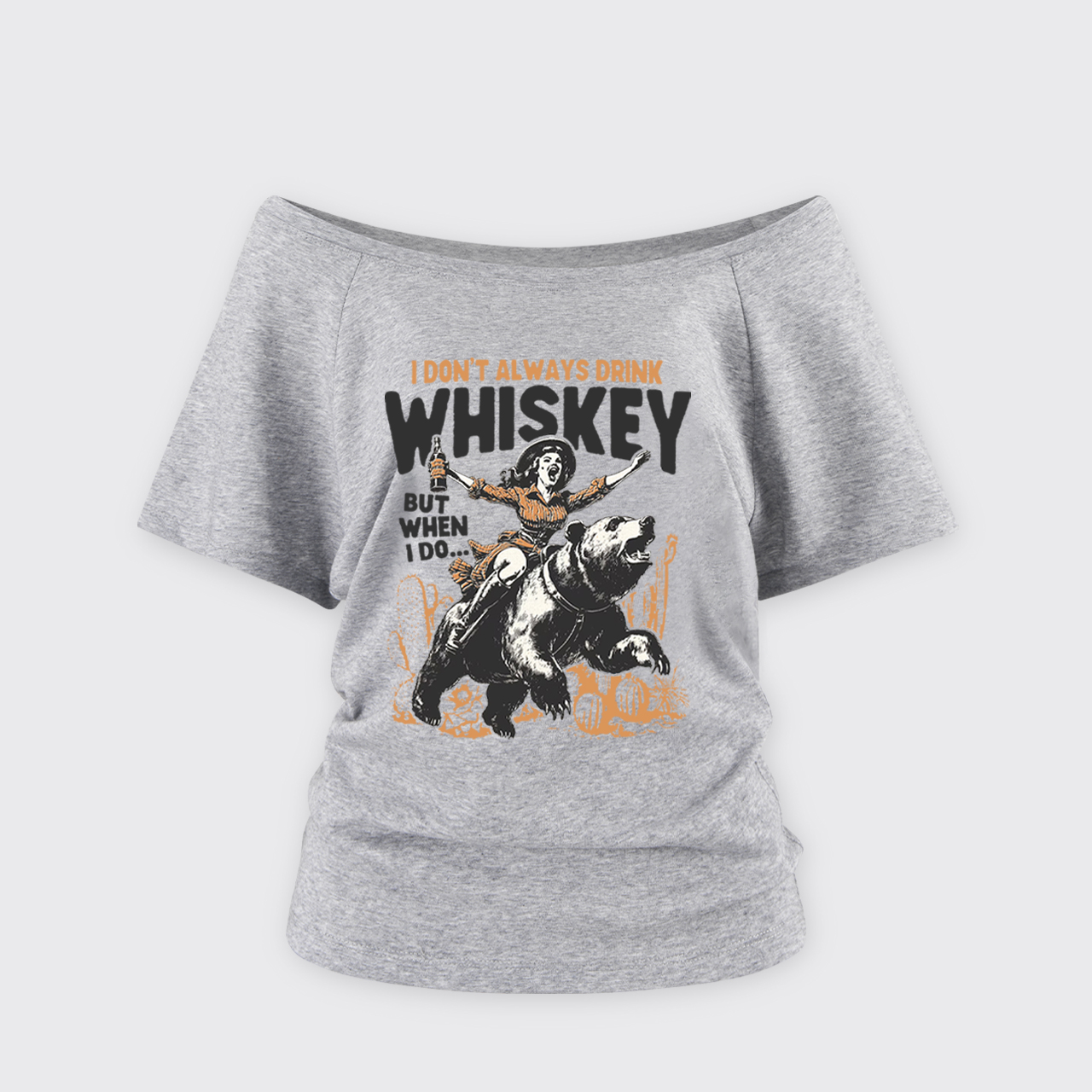 Funny Western Girl Whiskey Off Shoulder Top