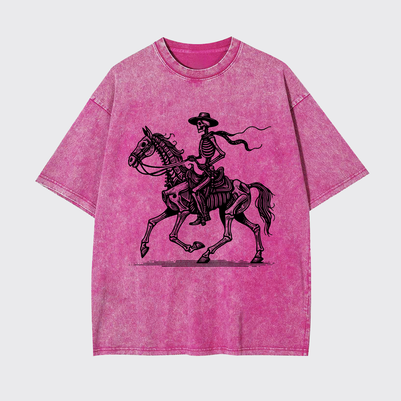 Classic Skeleton Cowboy on Horseback Garment-dye Tees