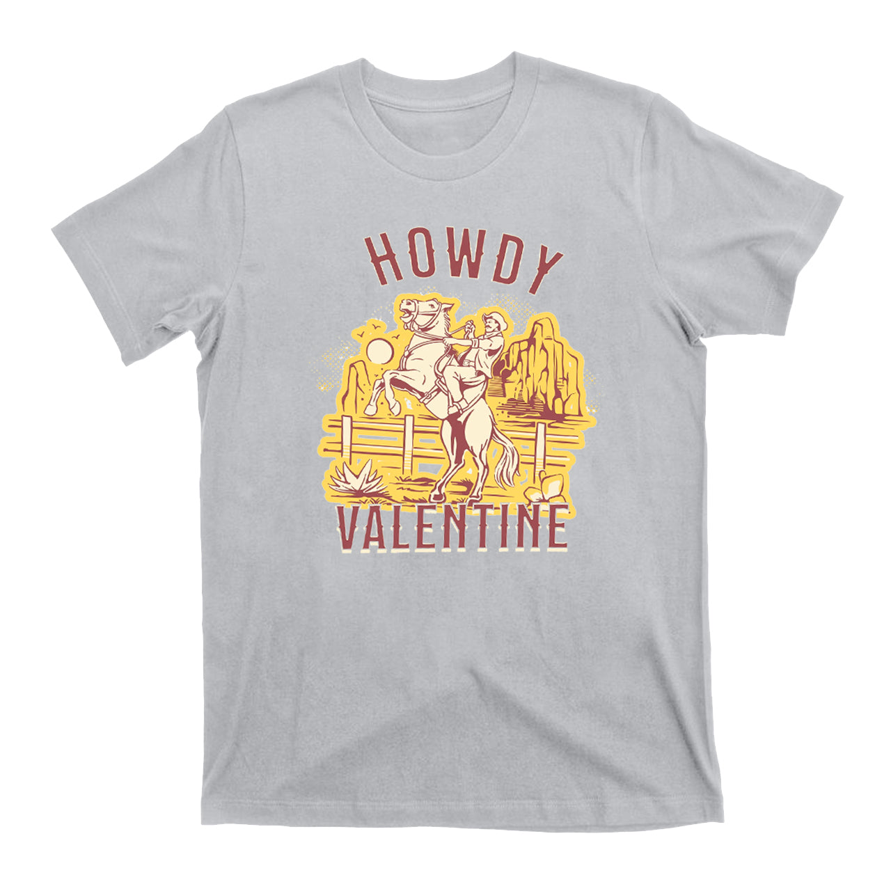 Desert Golden Sunset Howdy Valentine T-Shirts