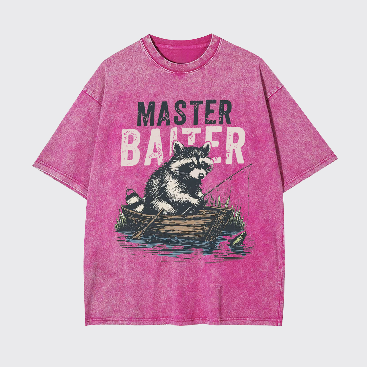 Funny Raccoon Bass Fishing Garment-dye Tees