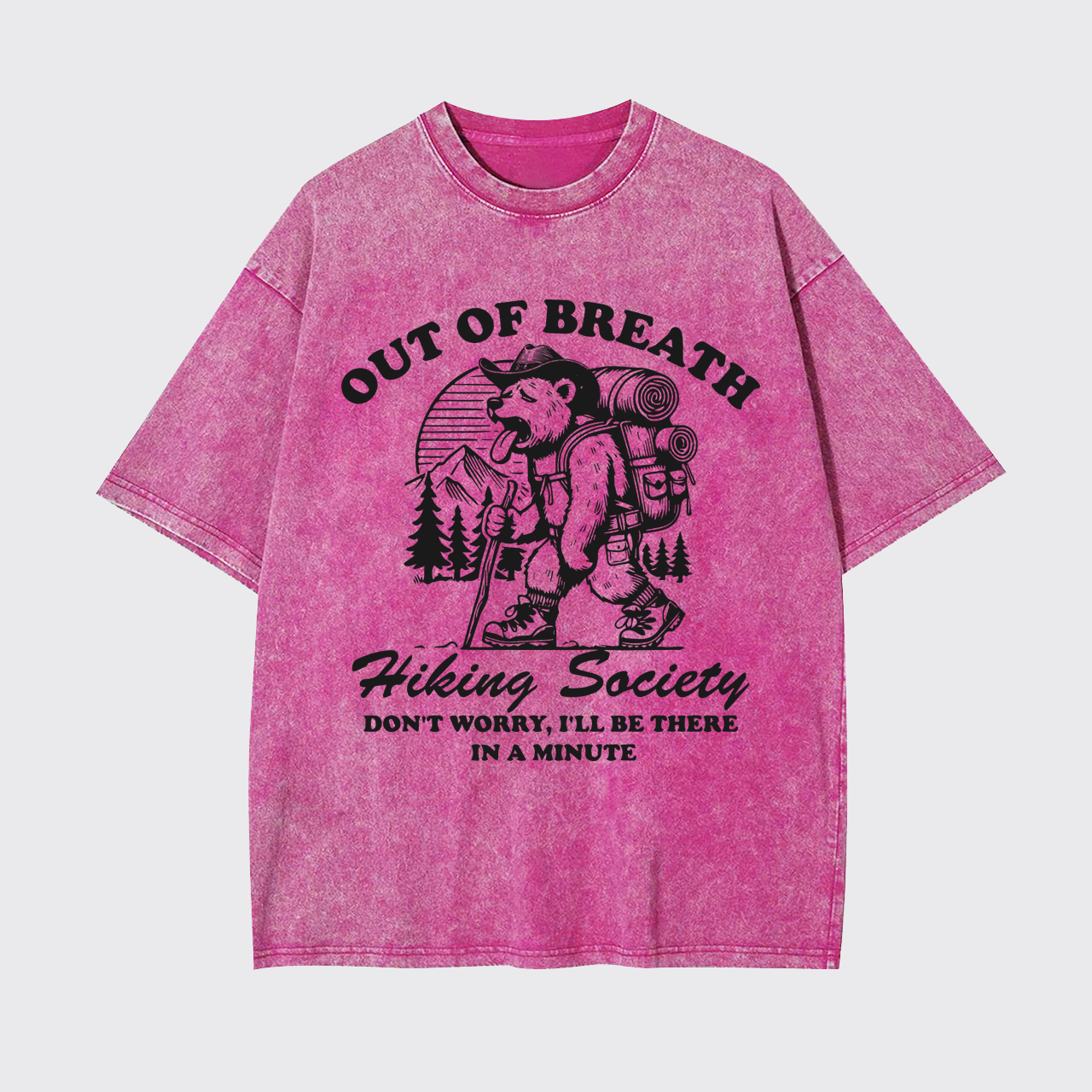Out of Breath Hiking Bear Garment-dye Tees