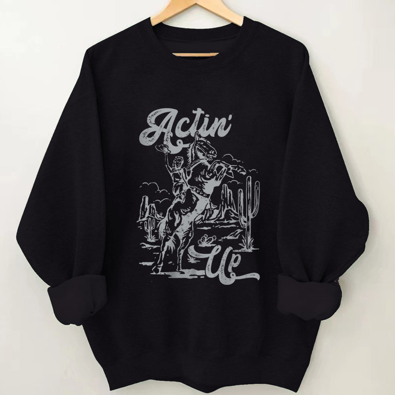 Cowgirl Celebrating Victory Actin Sweatshirt