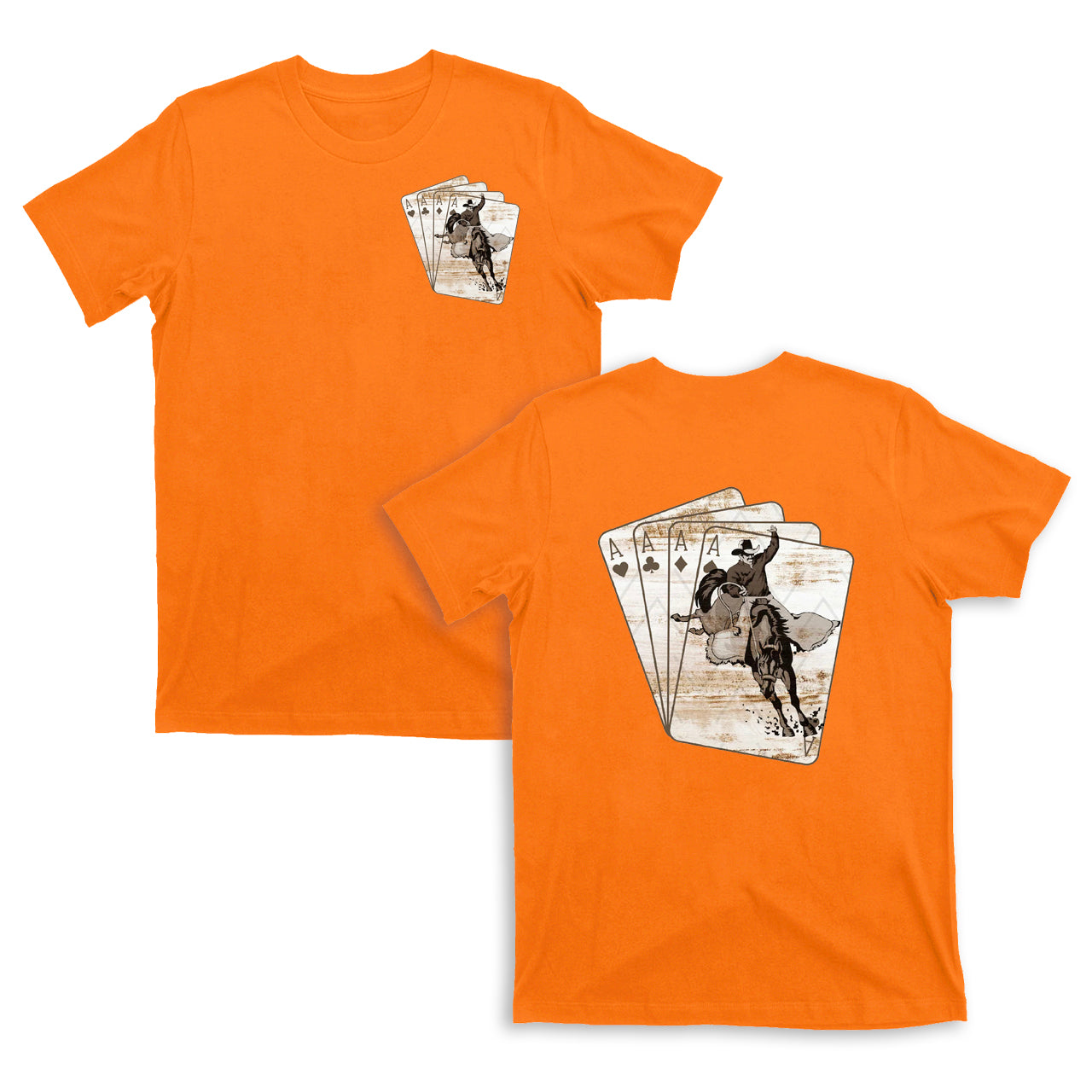 Cowboy Playing Card Double sided printing T-shirts