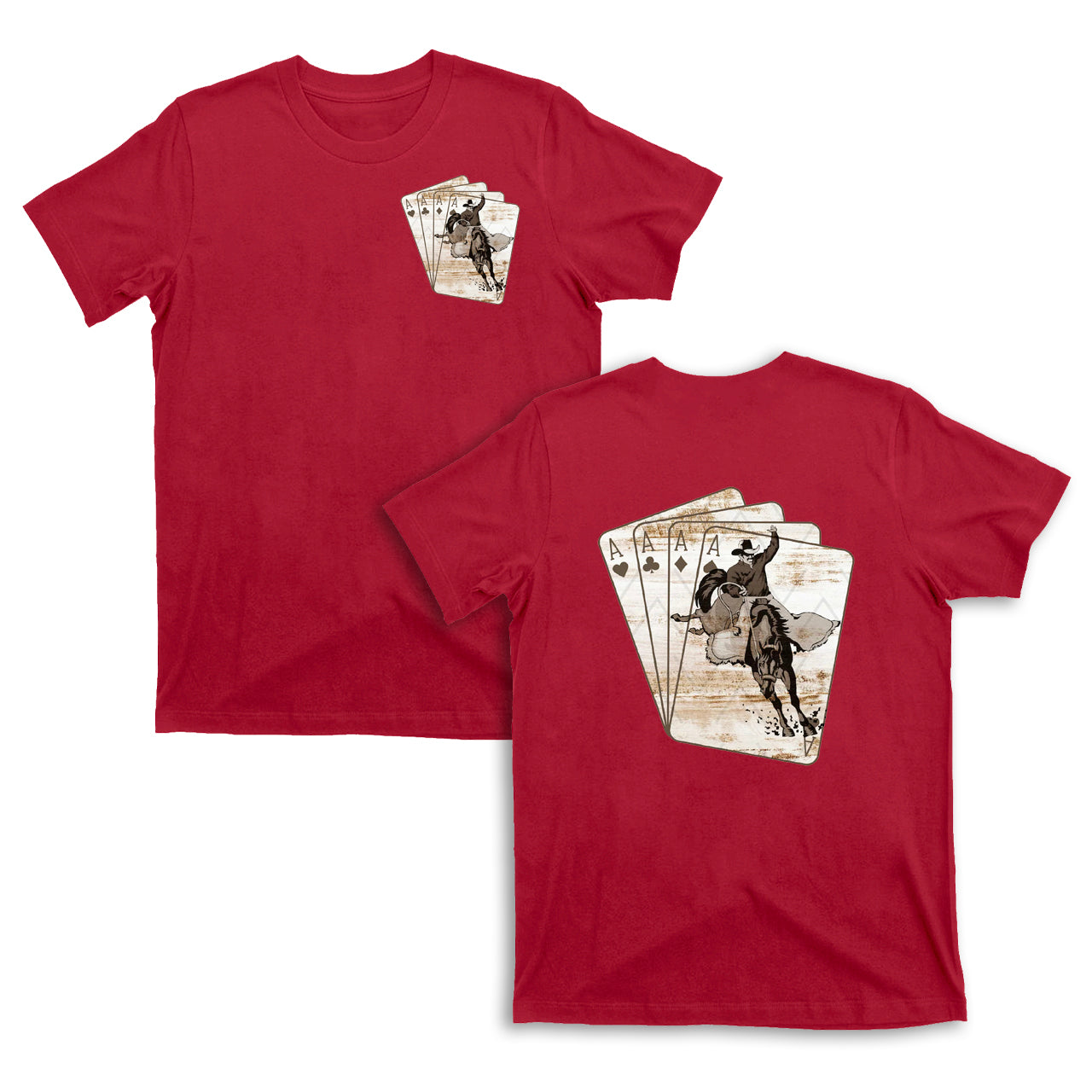Cowboy Playing Card Double sided printing T-shirts